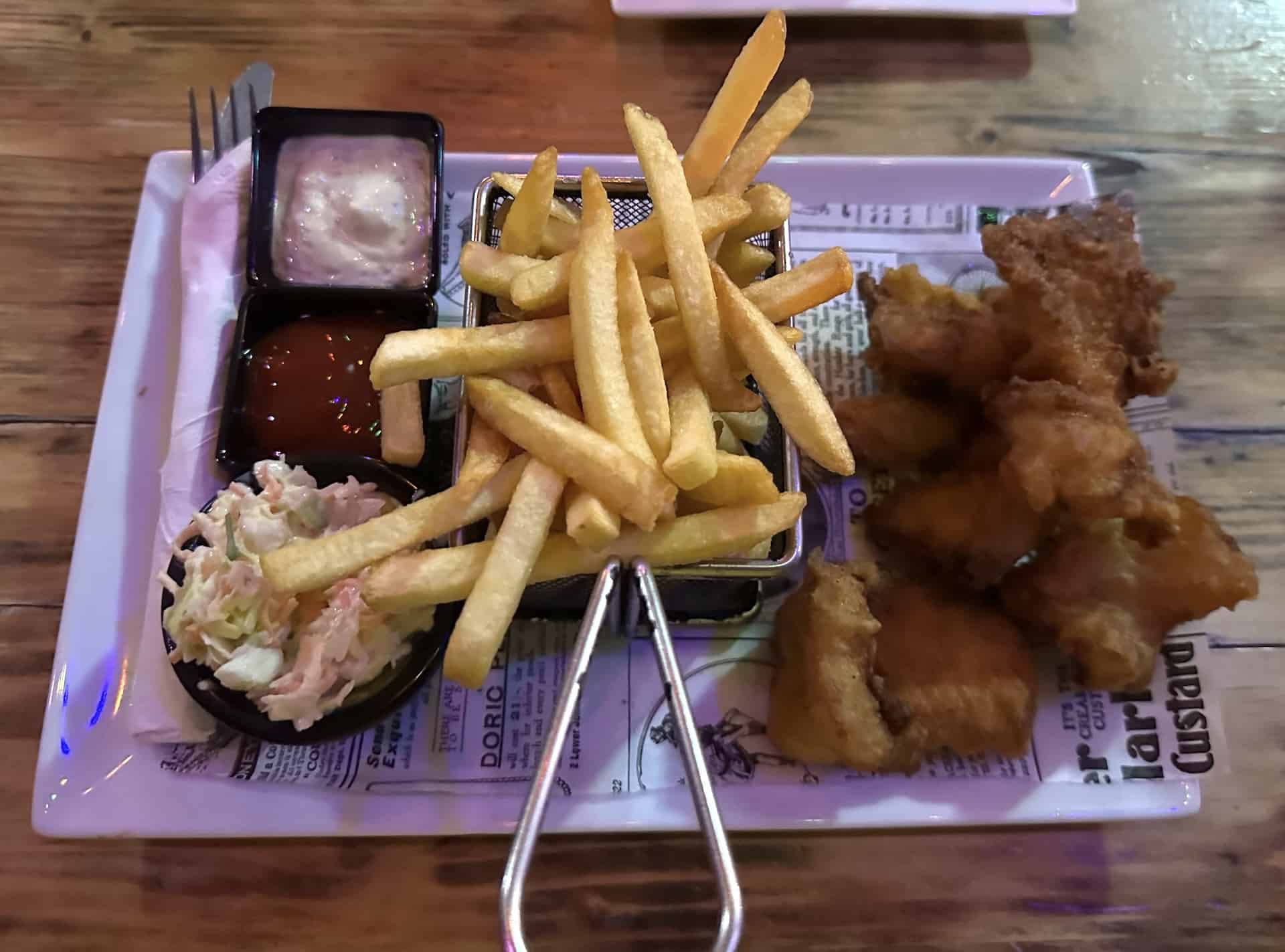Fish and chips at Café 080 in Noord, Aruba
