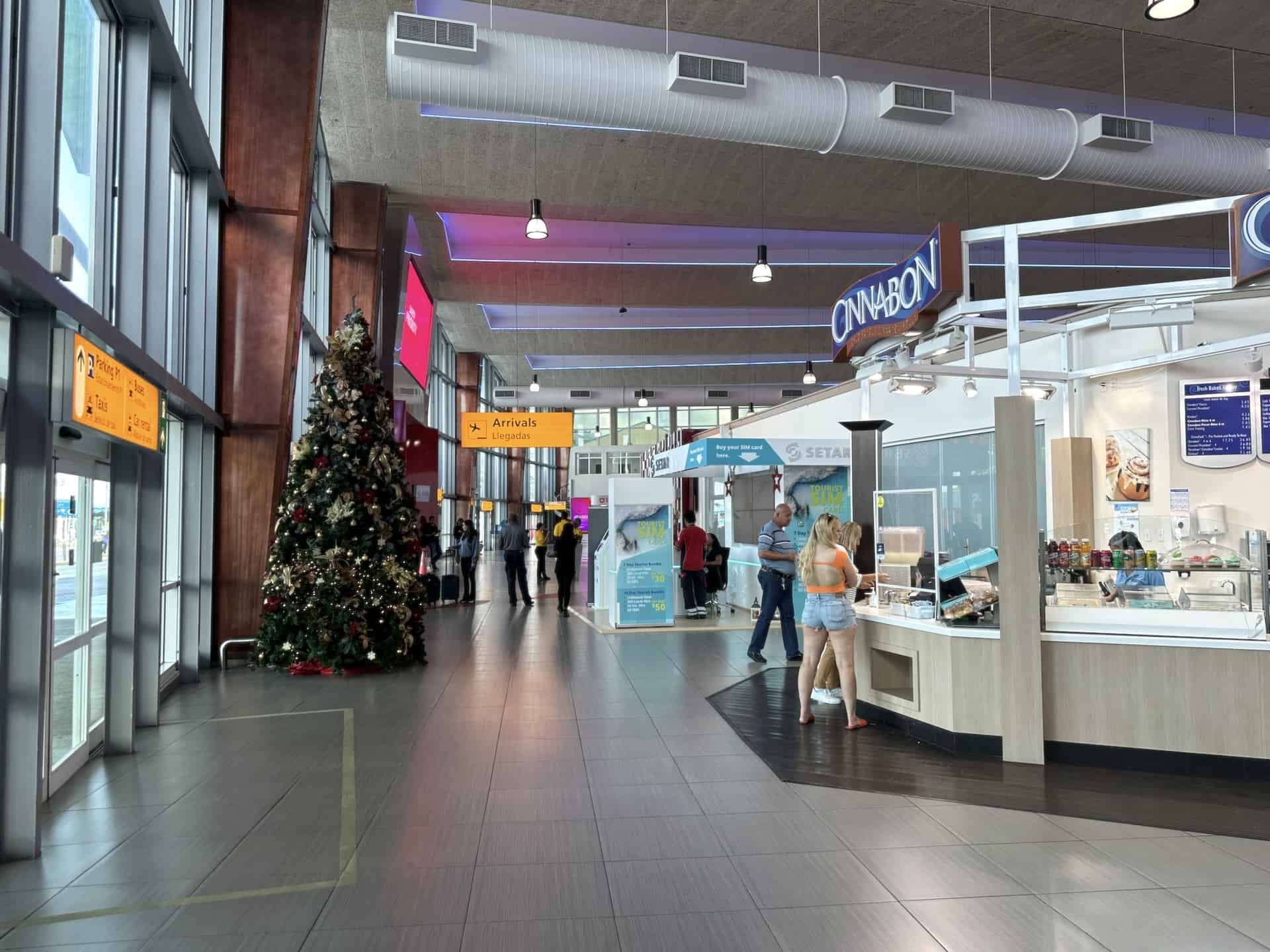 Arrivals hall at Queen Beatrix International Airport