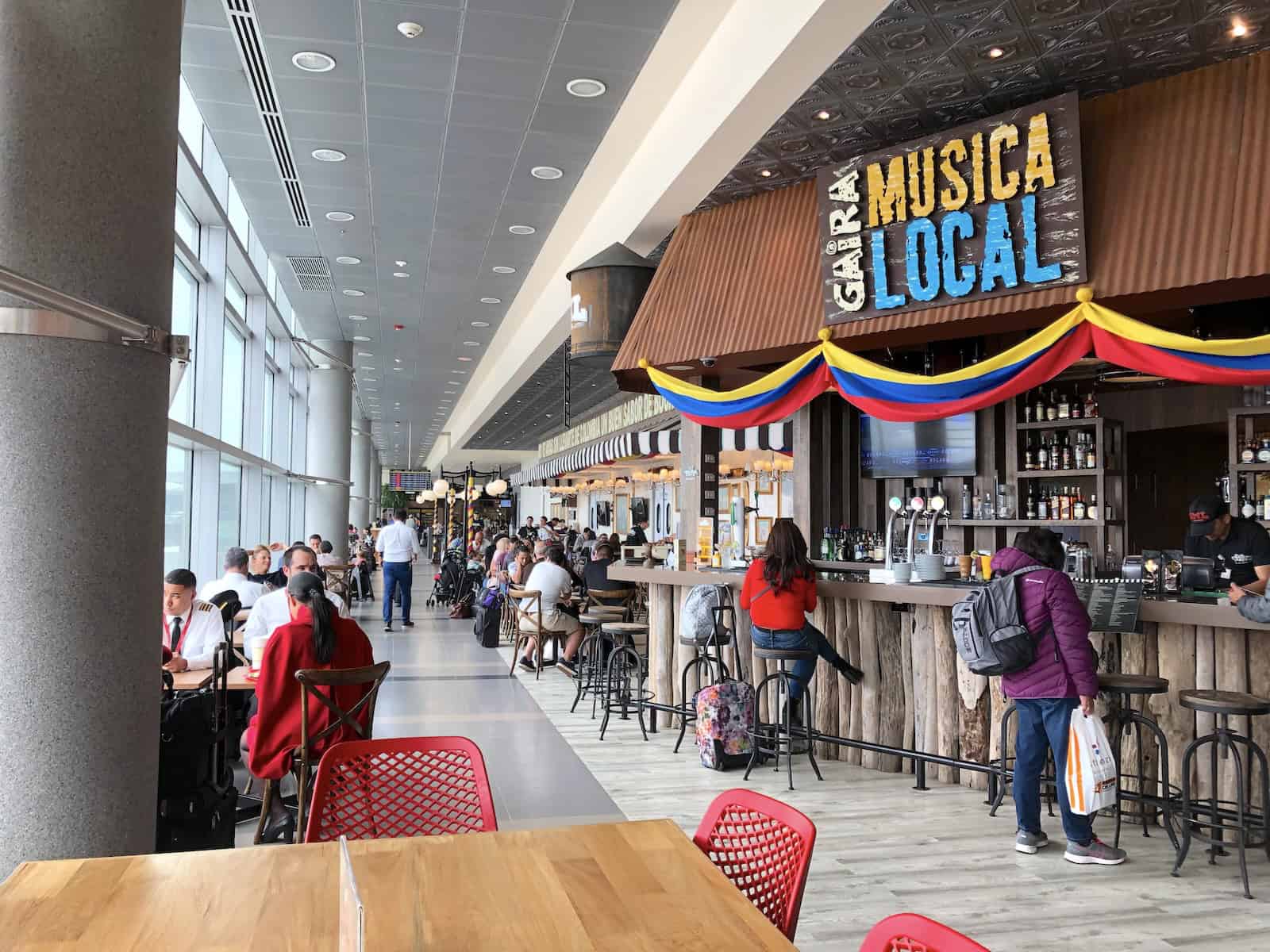 Food court in the international terminal at El Dorado International Airport in Bogotá, Colombia