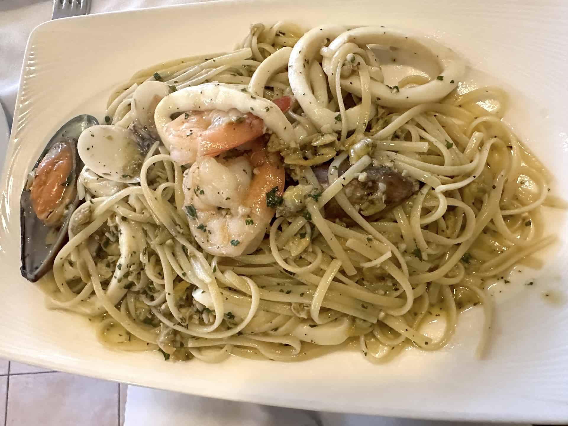 Linguine ai frutti di mare at Sole Mare in Palm Beach, Noord, Aruba