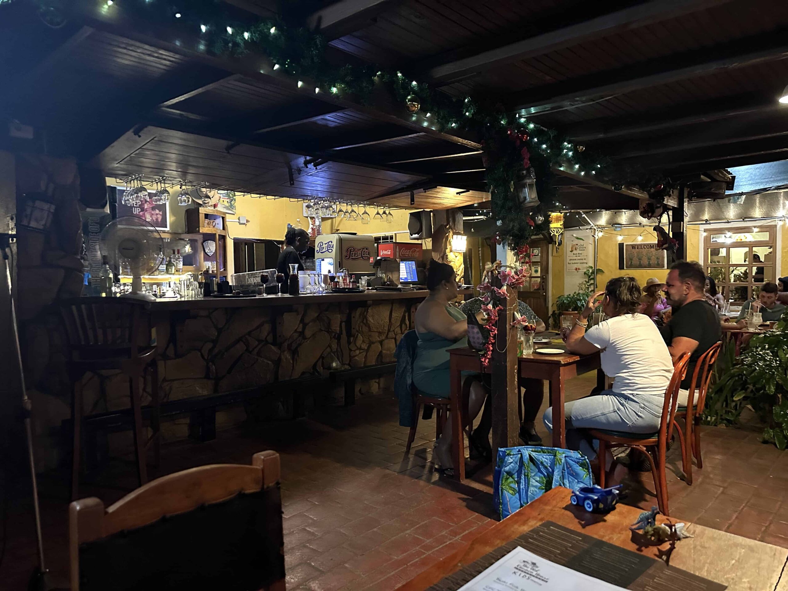 Bar and patio at the Old Cunucu House