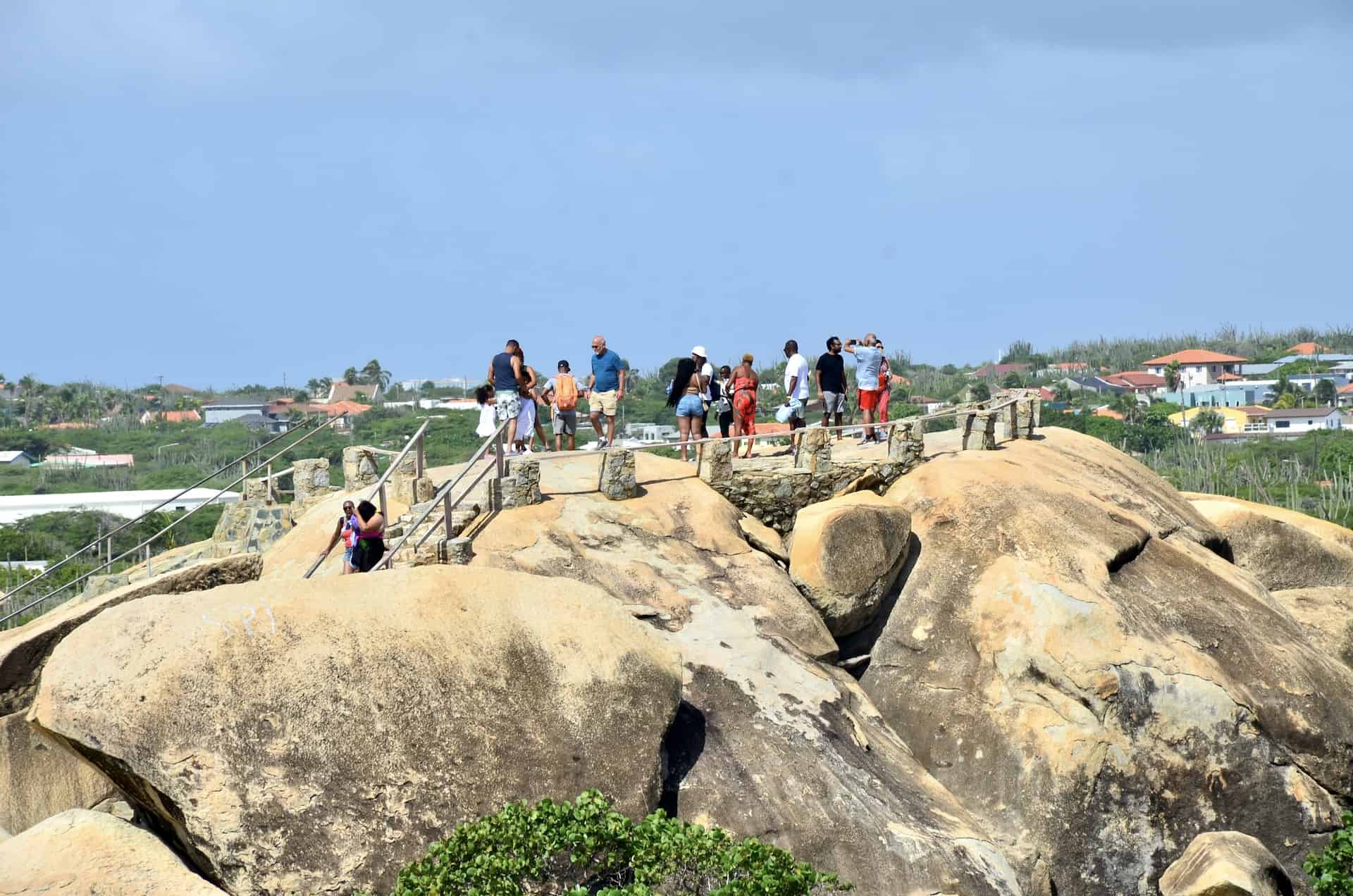 Tourists at the Casibari Rock Formations from Mi Dushi Casibari in Paradera, Aruba
