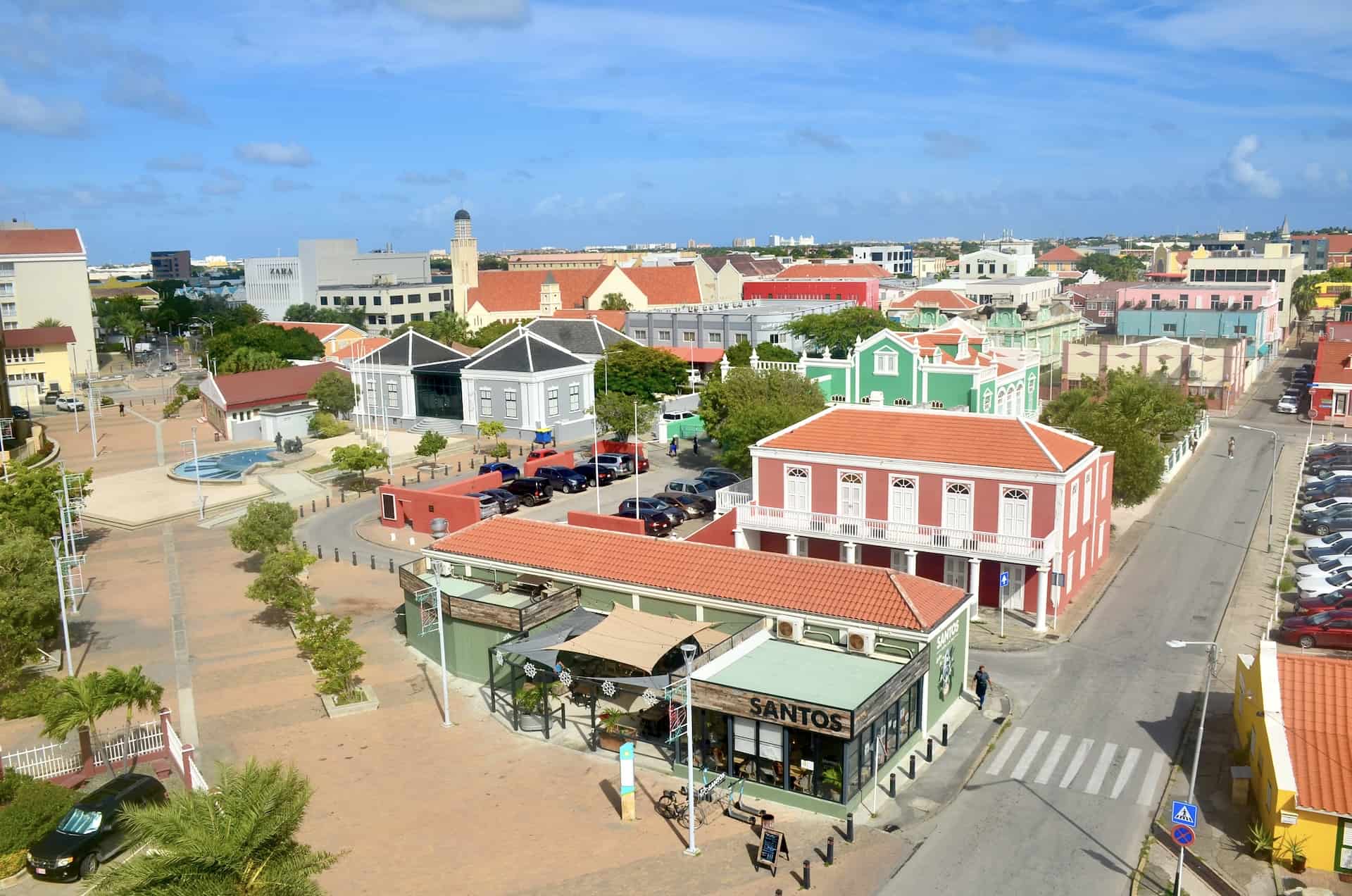 Oranjestad from the Willem III Tower at the Historical Museum of Aruba in Oranjestad