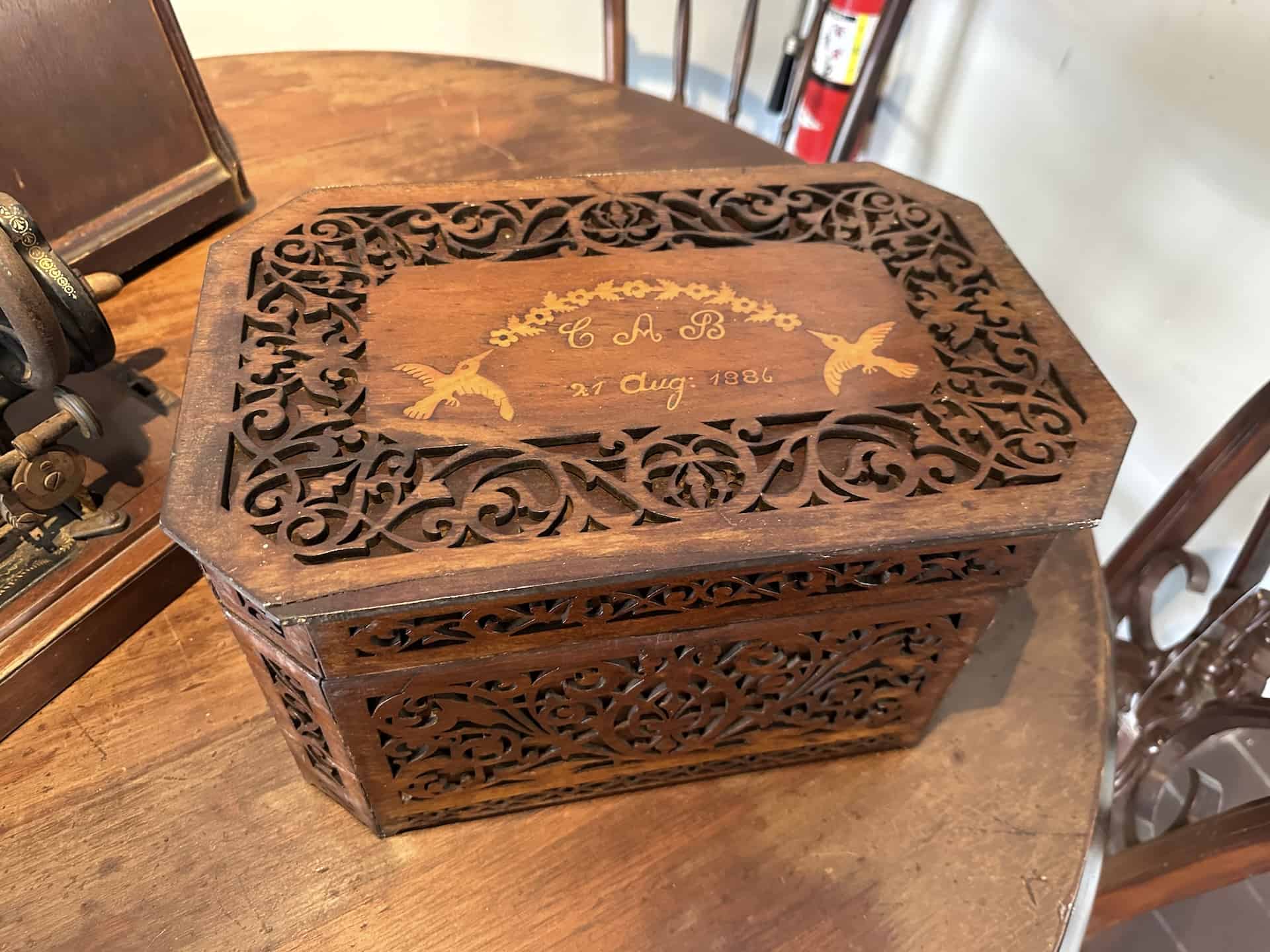 Handmade box at the Historical Museum of Aruba