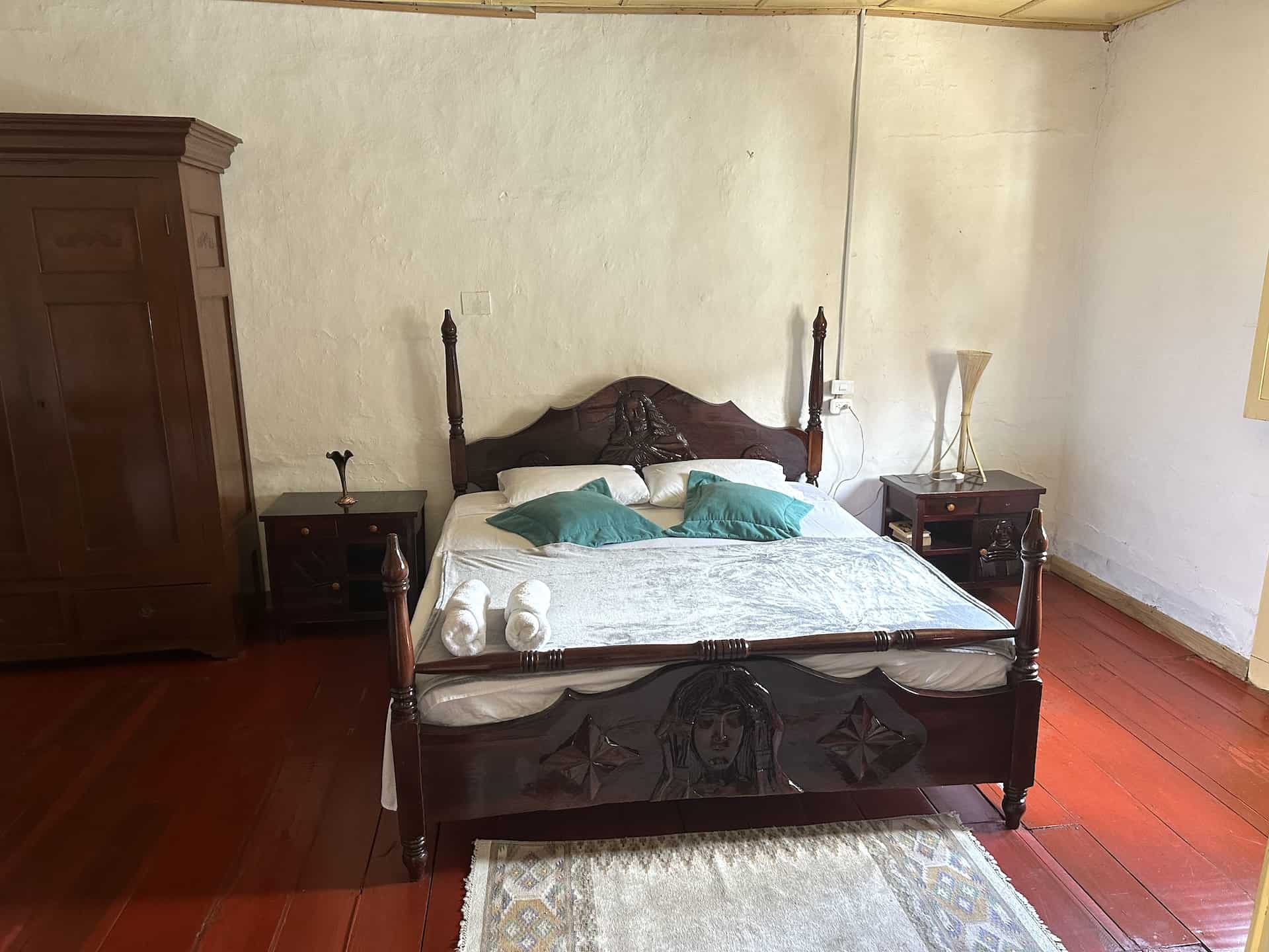 Master bedroom at Casa Típica Salamineña in Salamina, Caldas, Colombia