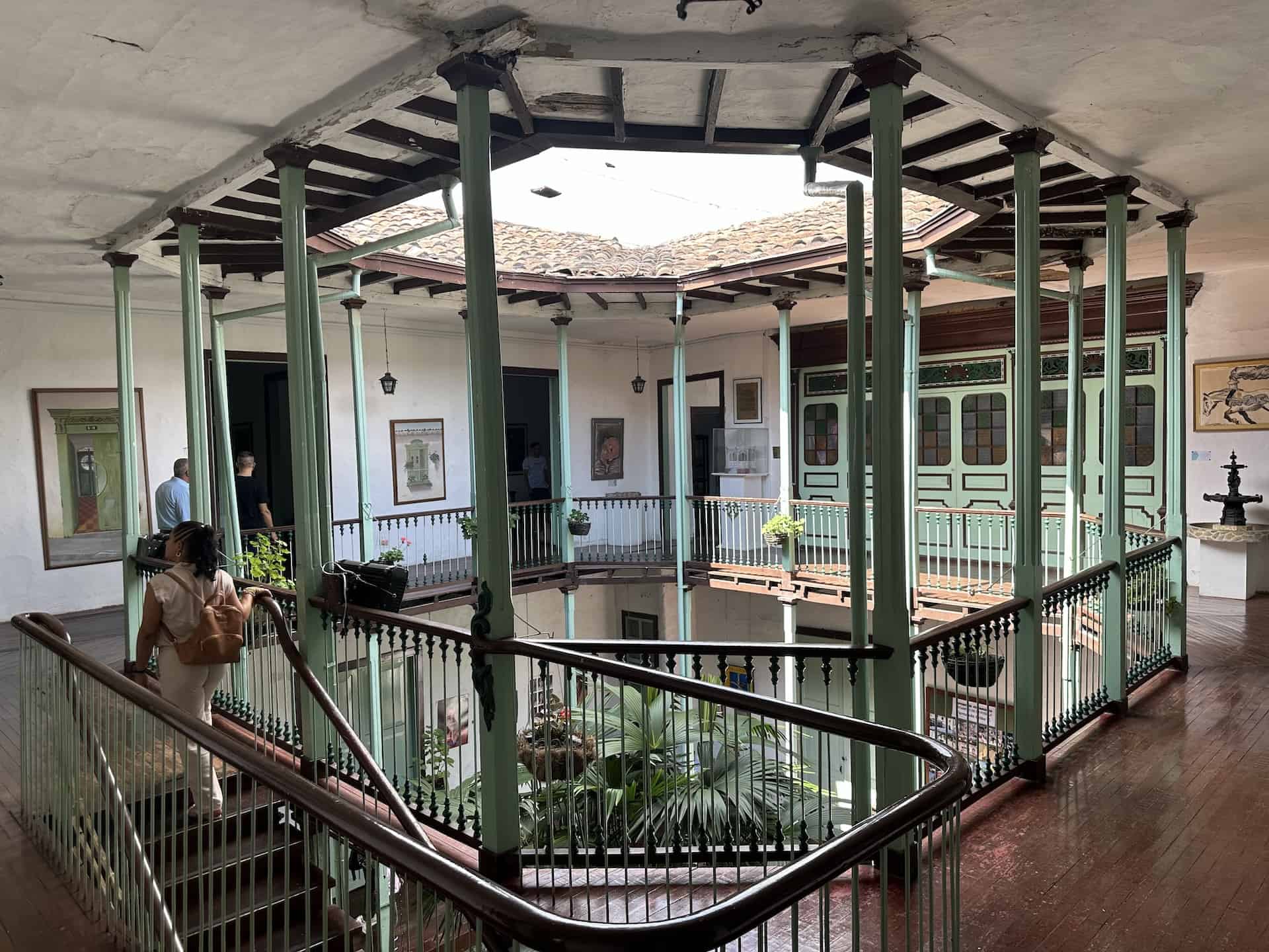 Upper floor at the Rodrigo Jiménez Mejía Cultural Center in Salamina, Caldas, Colombia