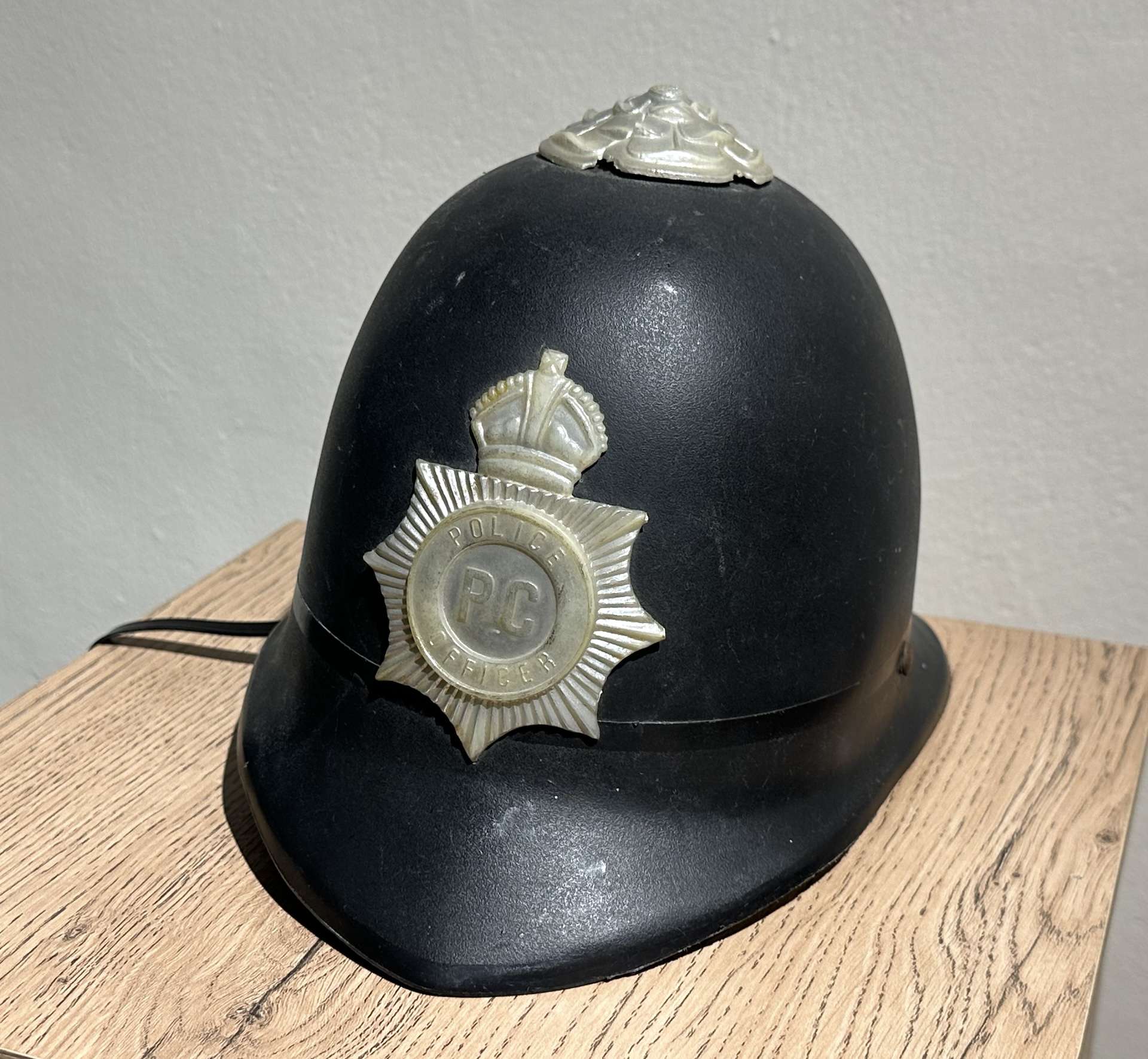Police officer's hat at the National Museum of Hats at the Francisco Giraldo Cultural Center in Aguadas, Caldas, Colombia