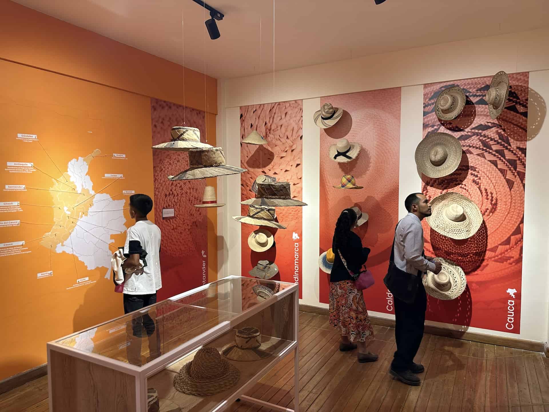 Colombian hats at the National Museum of Hats at the Francisco Giraldo Cultural Center in Aguadas, Caldas, Colombia