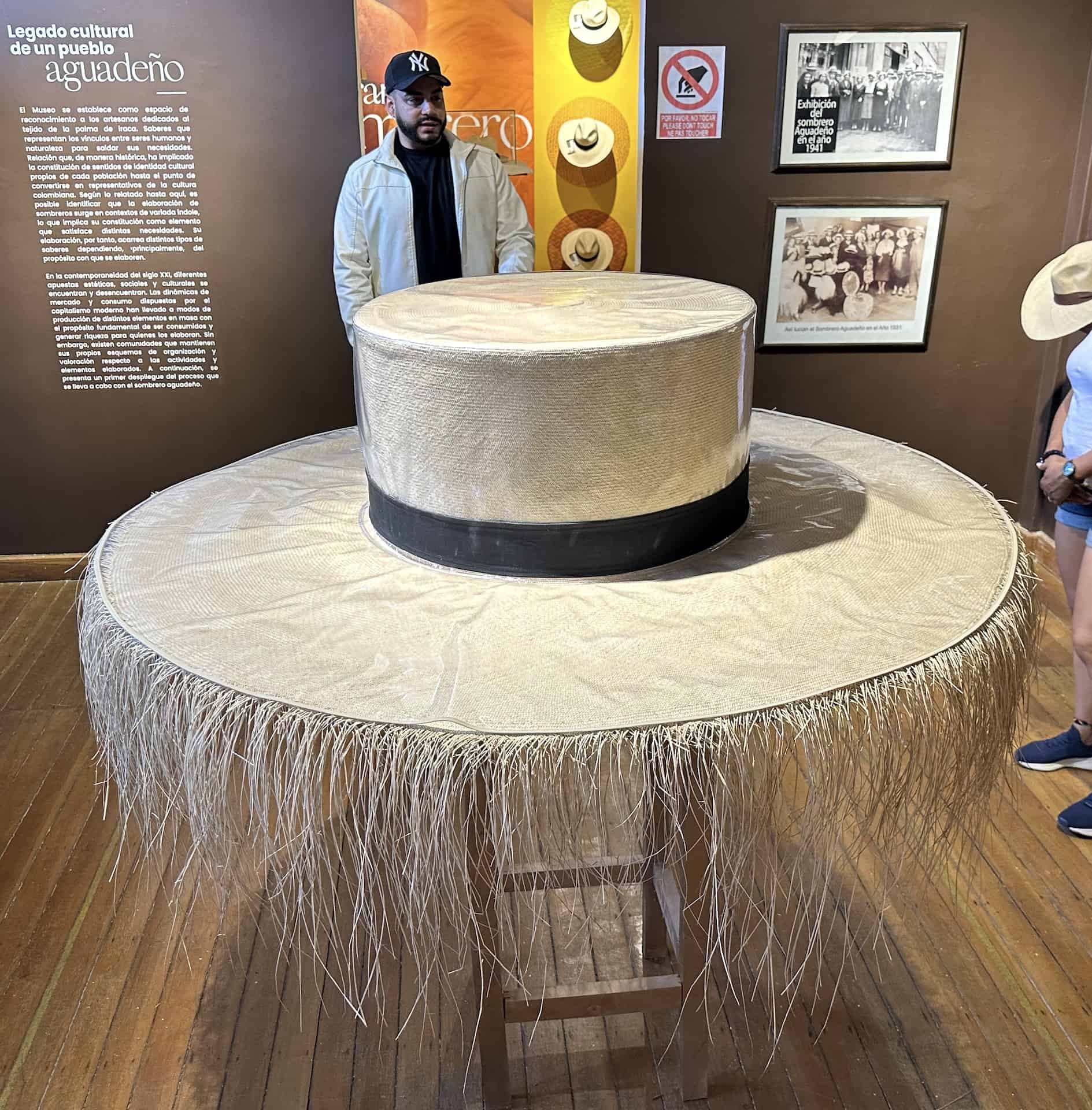 The world's largest sombrero aguadeño at the National Museum of Hats at the Francisco Giraldo Cultural Center in Aguadas, Caldas, Colombia
