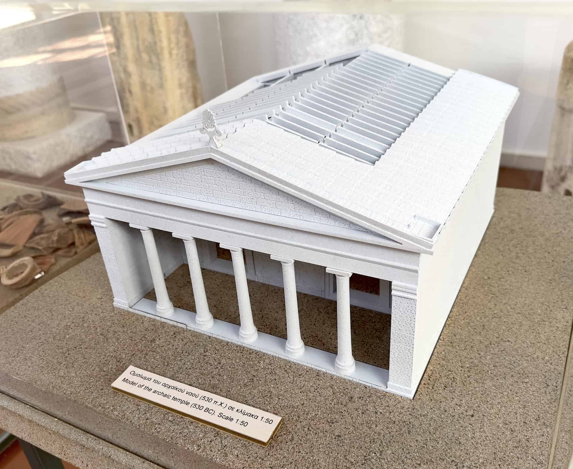 1:50 scale model of the Temple of Demeter in the museum
