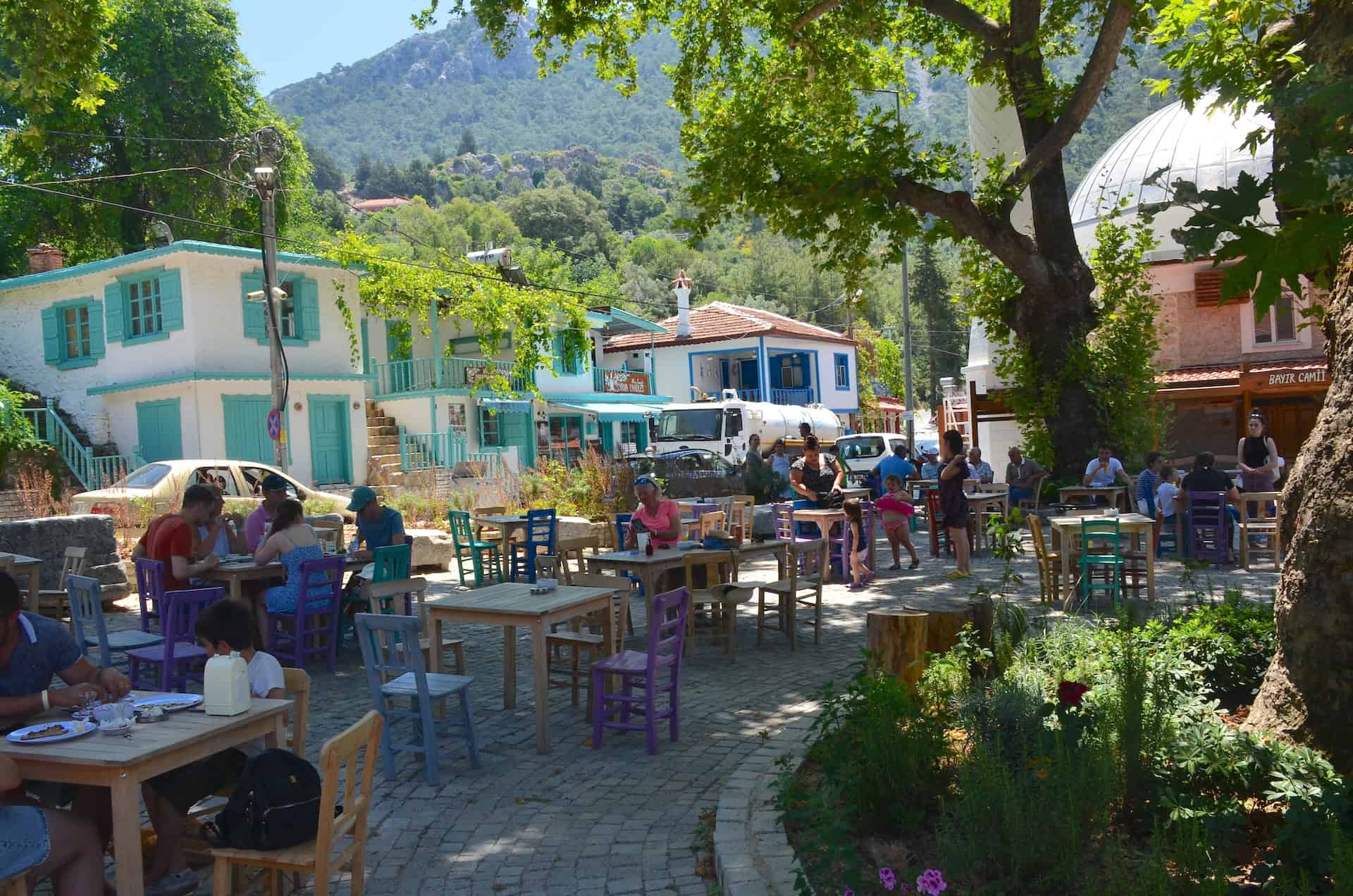 Village square in Bayır on the Bozburun Peninsula in Turkey