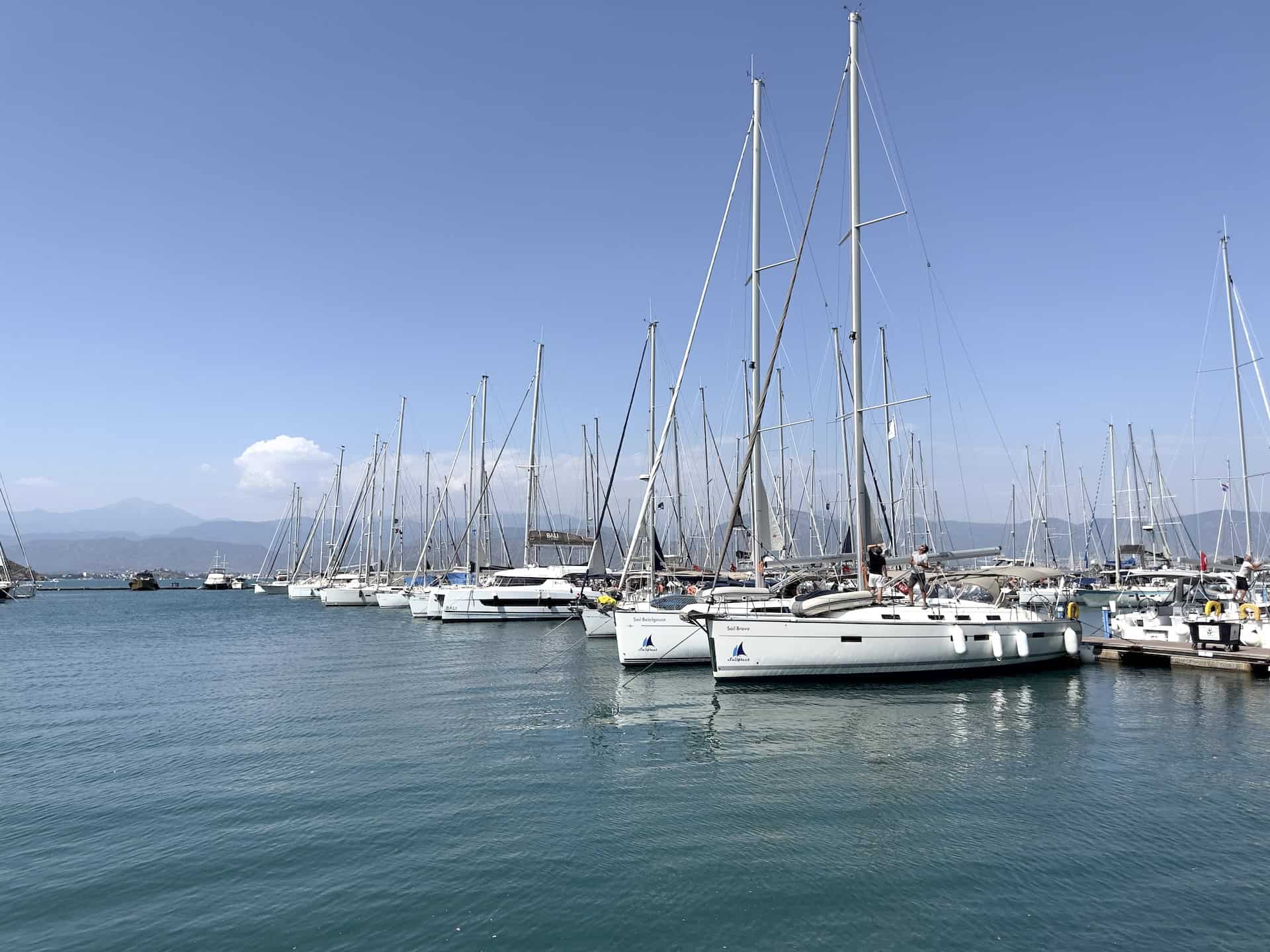 Yachts at Ece Marina in Fethiye, Turkey