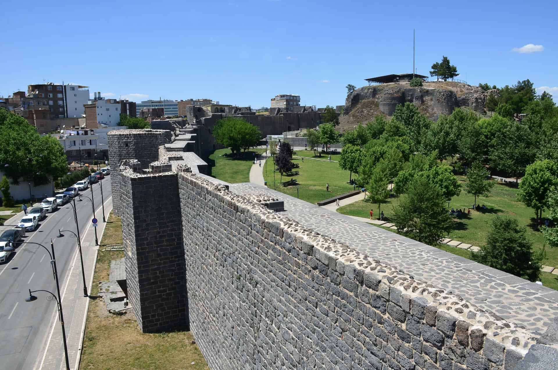 Standing on a tower on the walls of Diyarbakır Citadel