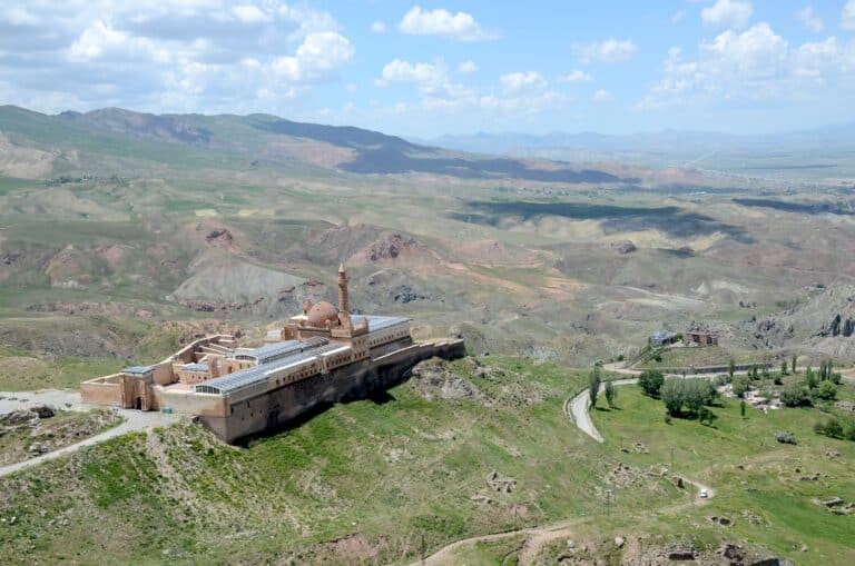 Ishak Pasha Palace overlooking Doğubayazıt, Turkey