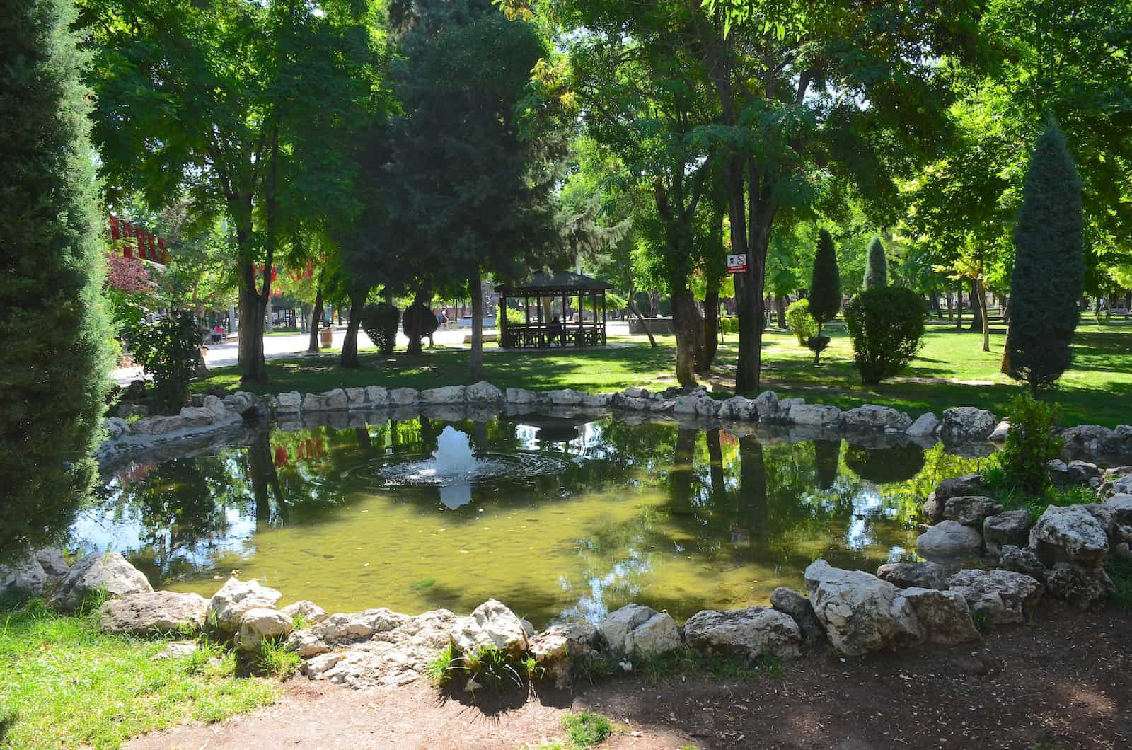 Pond with a fountain at Atatürk Park