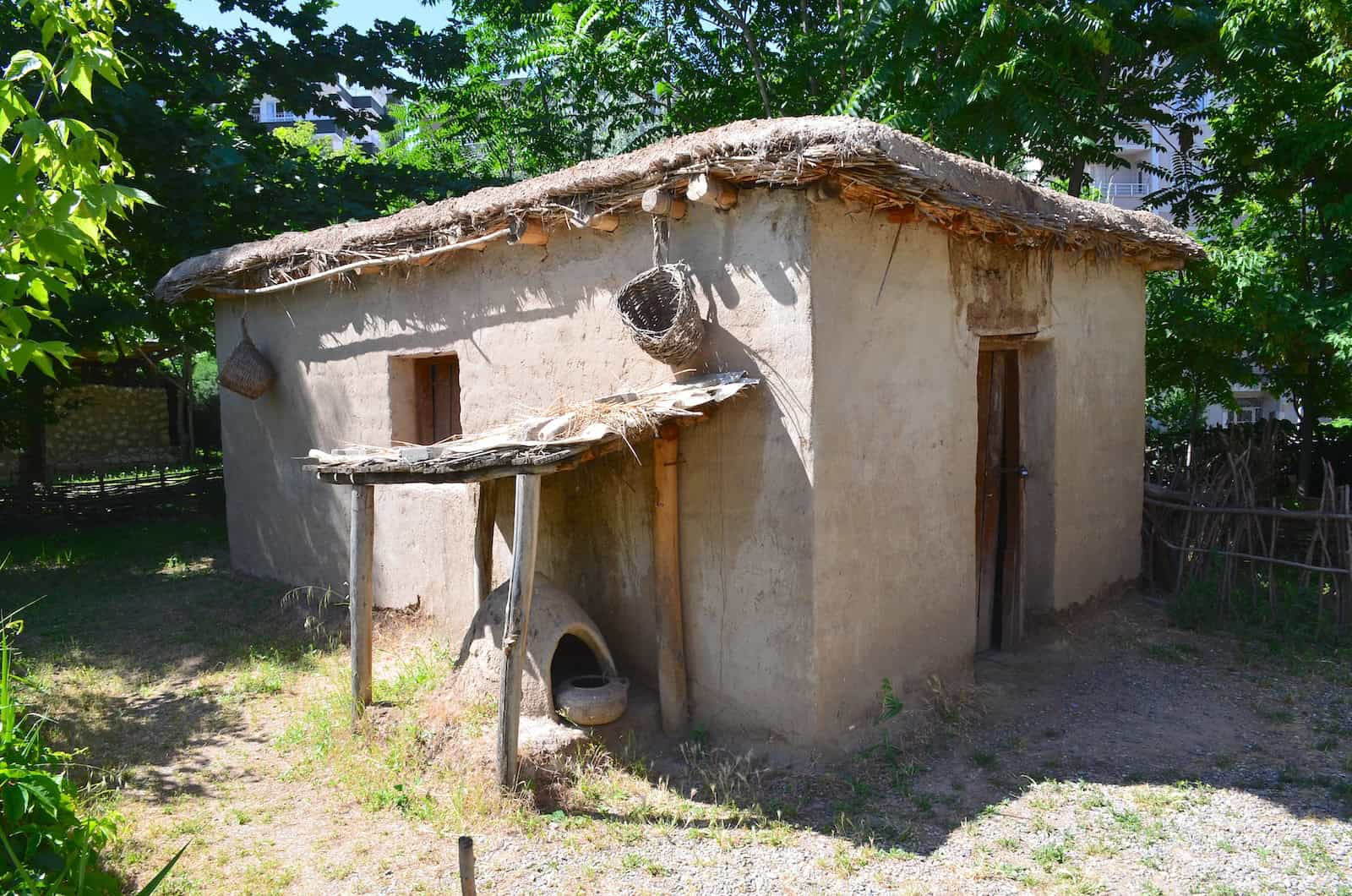 Mud brick house in the garden of the Batman Museum in Batman, Turkey