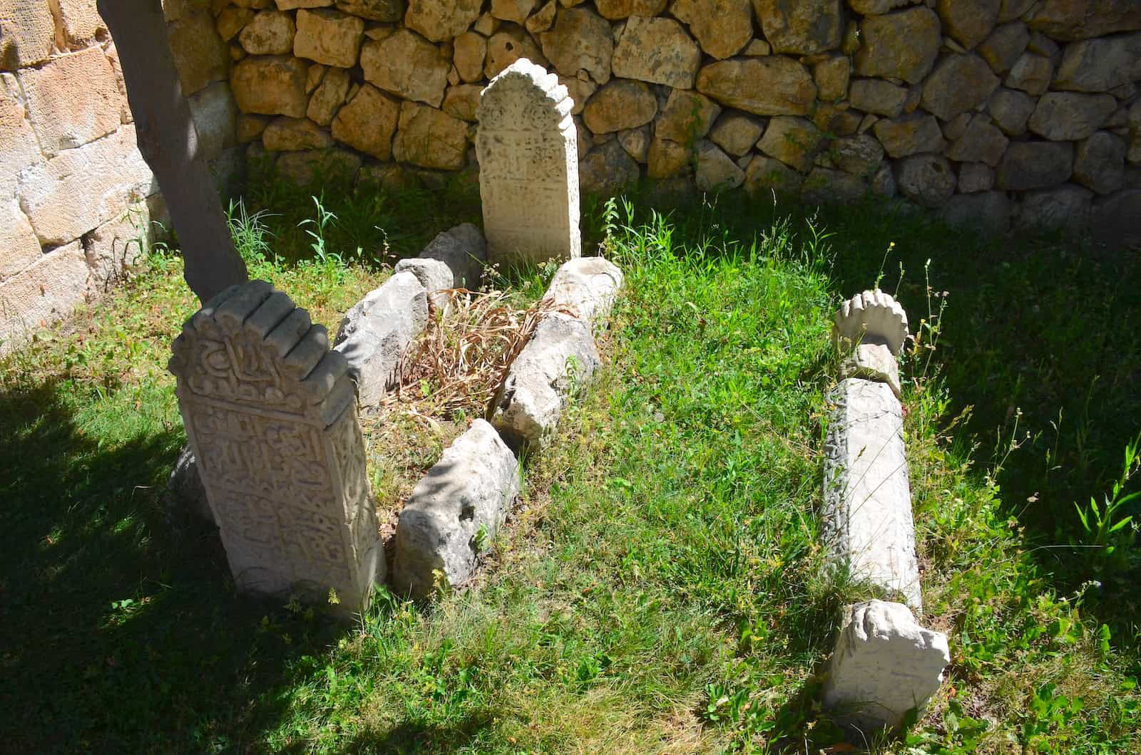 Hasankeyf graves in the Hasankeyf section of the garden of the Batman Museum in Batman, Turkey