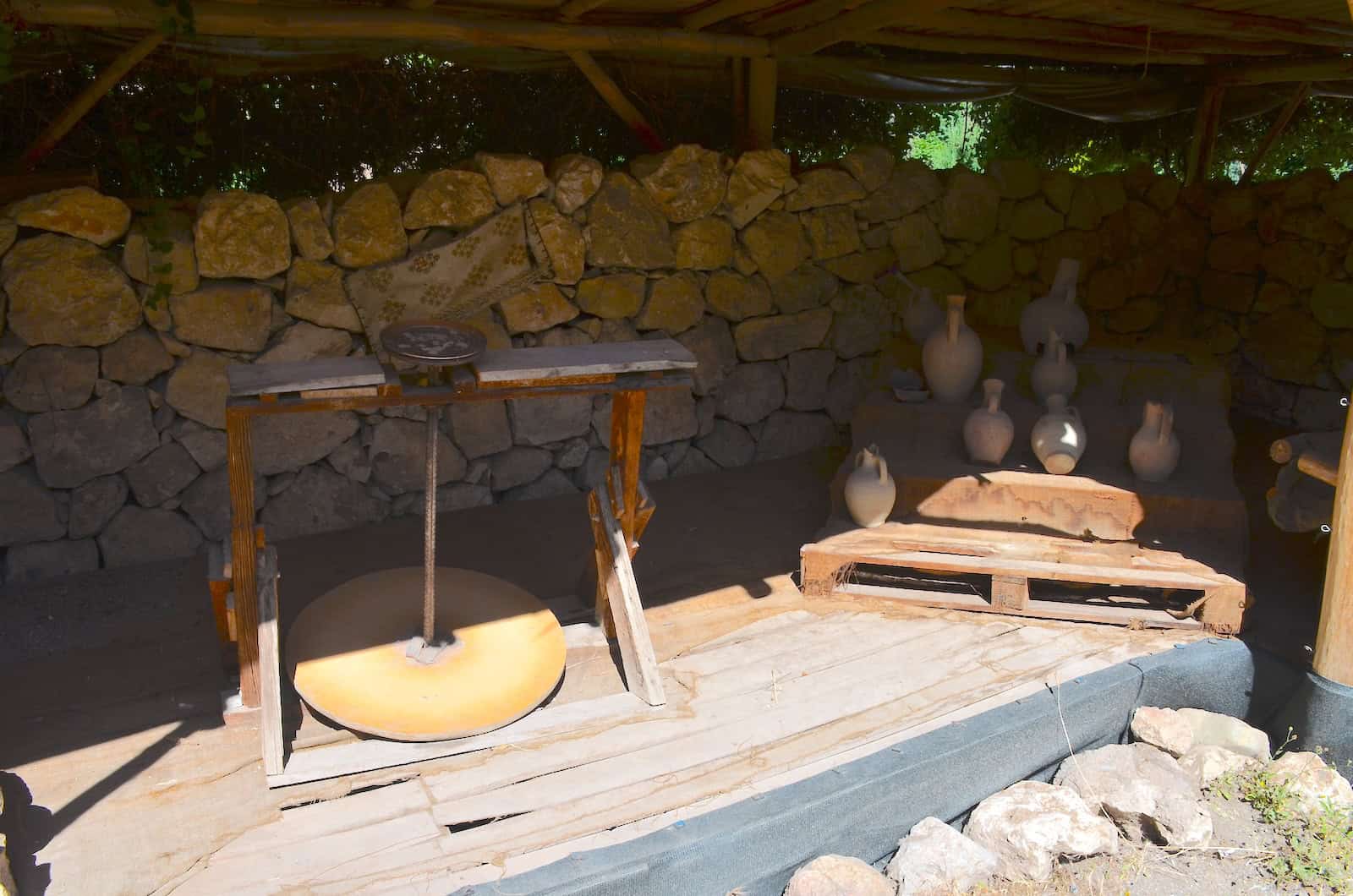 Pottery production in the Hasankeyf section of the garden of the Batman Museum in Batman, Turkey