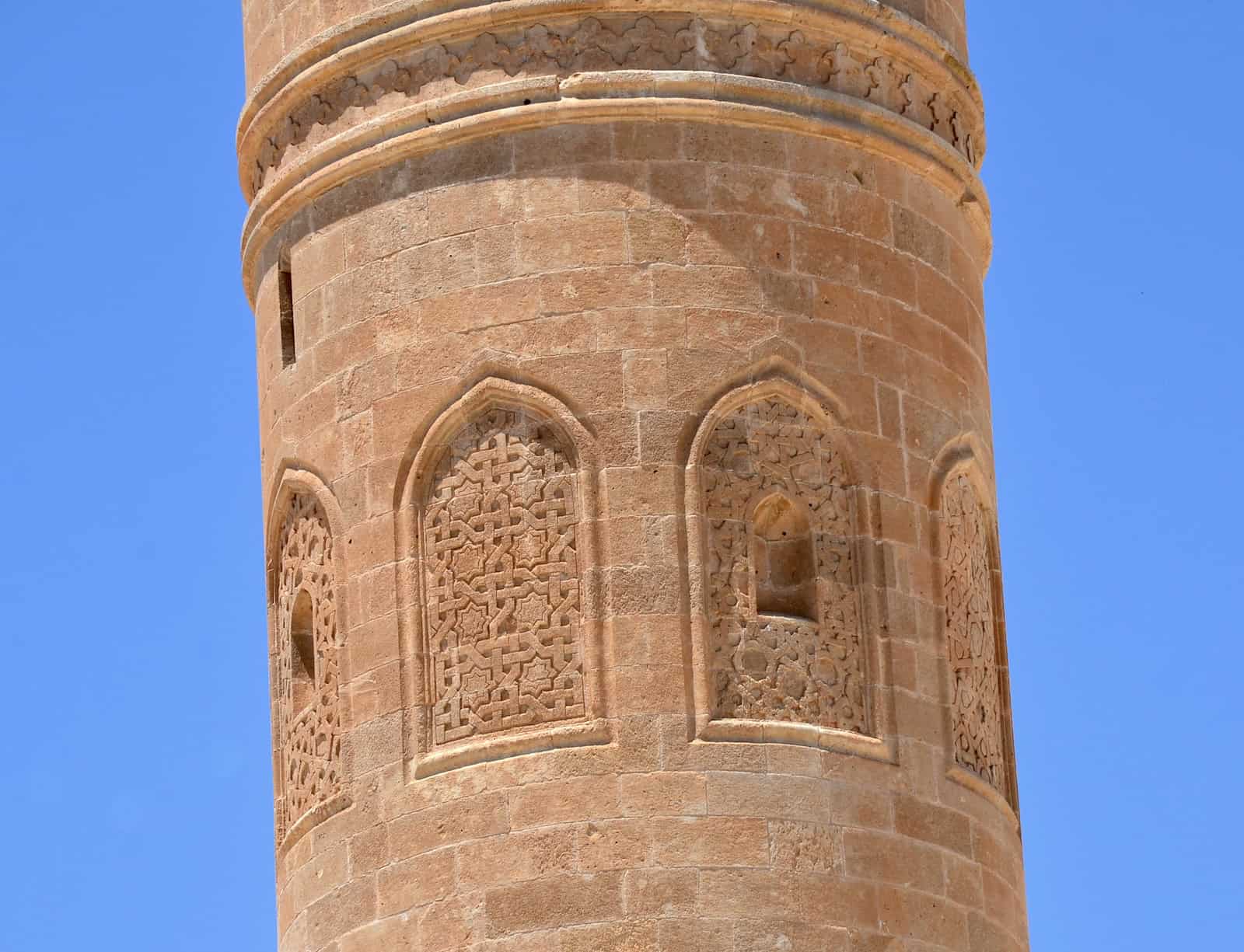 Minaret of the Süleyman Han Mosque at the Hasankeyf Archaeological Park in Turkey