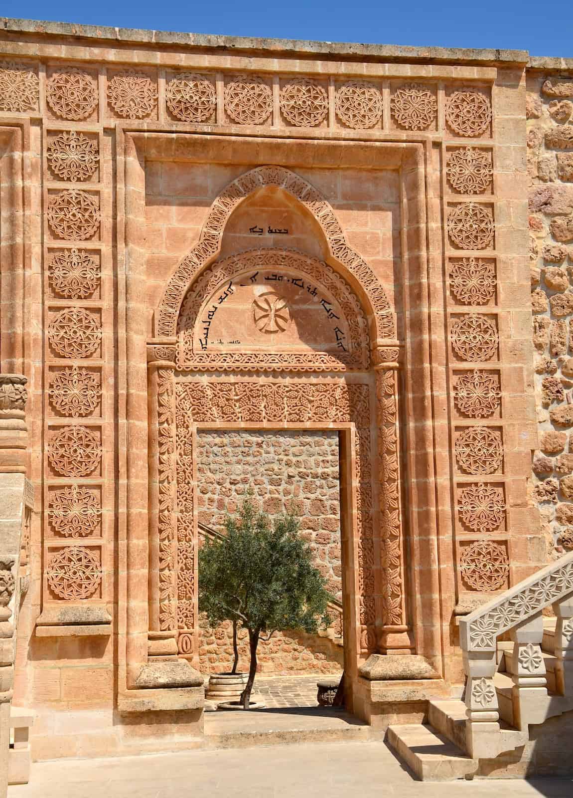 Stone gate at the Mor Gabriel Monastery