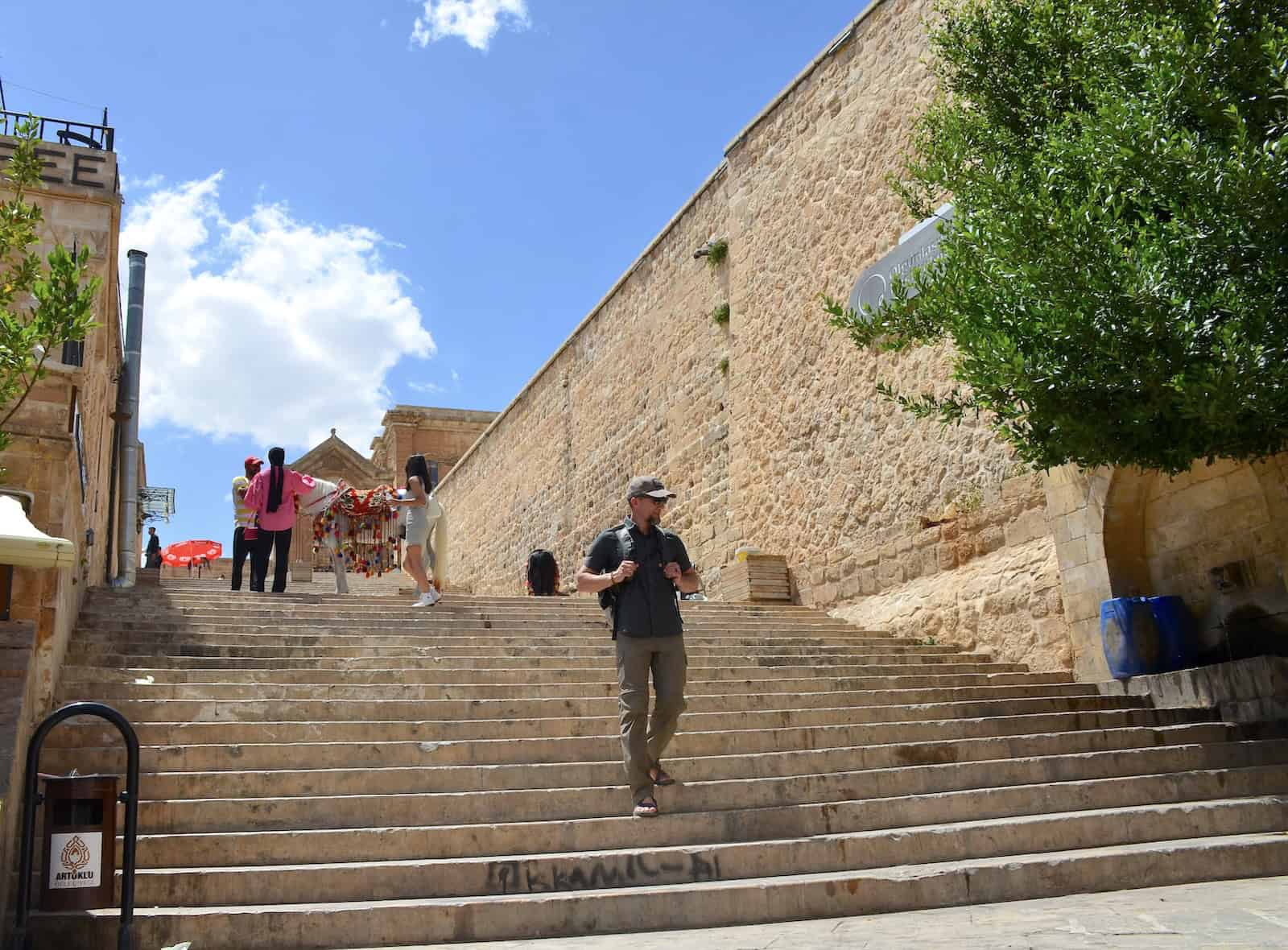 Steps to the Mardin Girls Vocational School in Mardin, Turkey