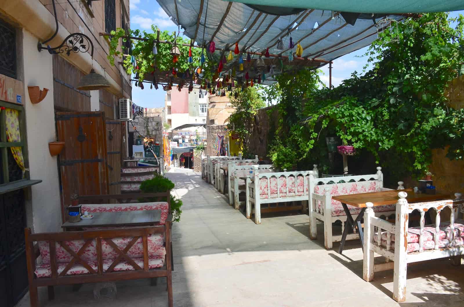 Outdoor café in the old town of Mardin, Turkey