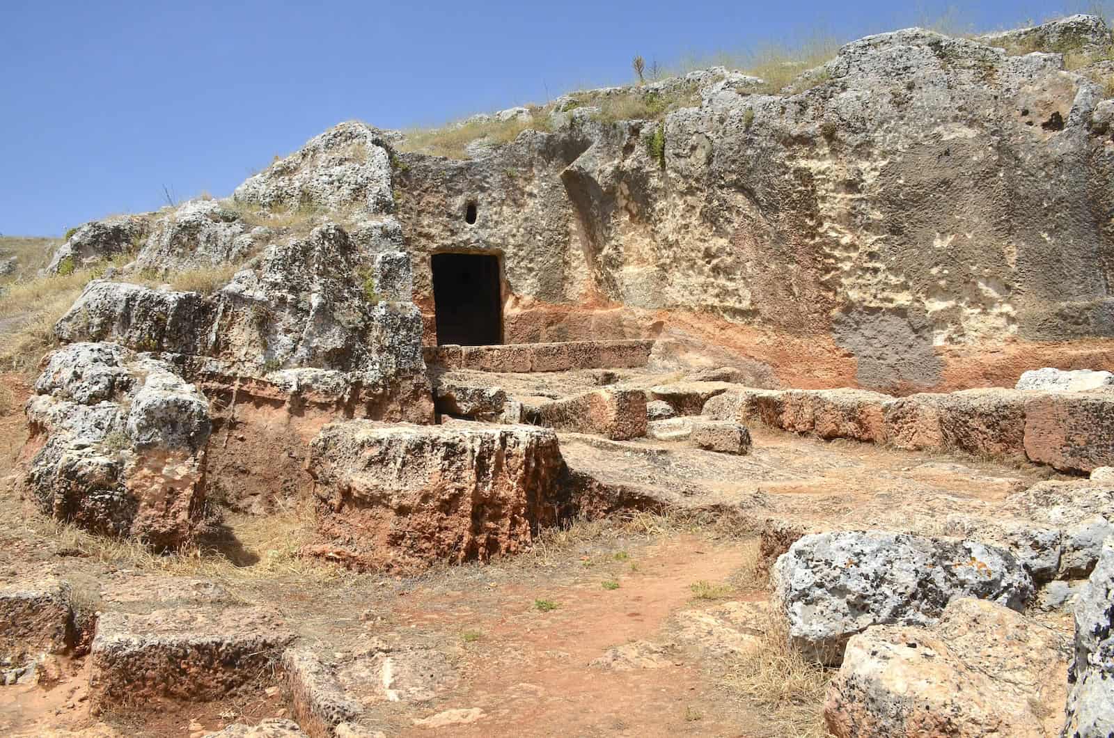 Rock-cut chamber tomb at the stone quarry