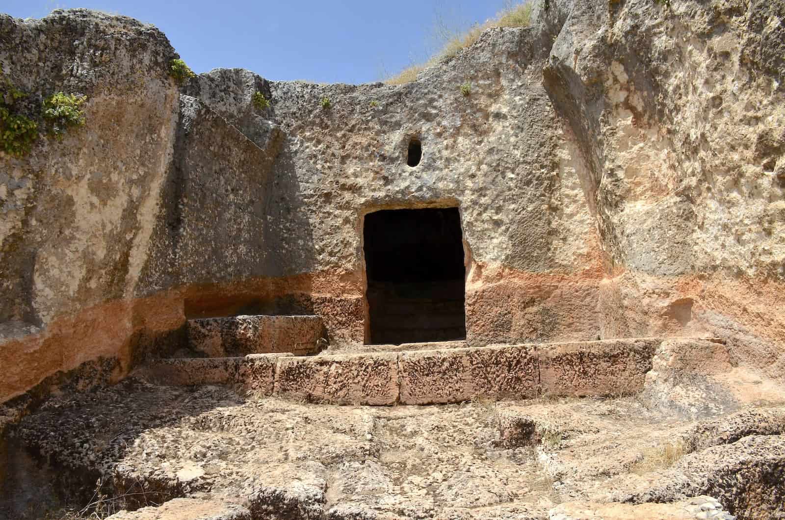 Rock-cut chamber tomb in the necropolis