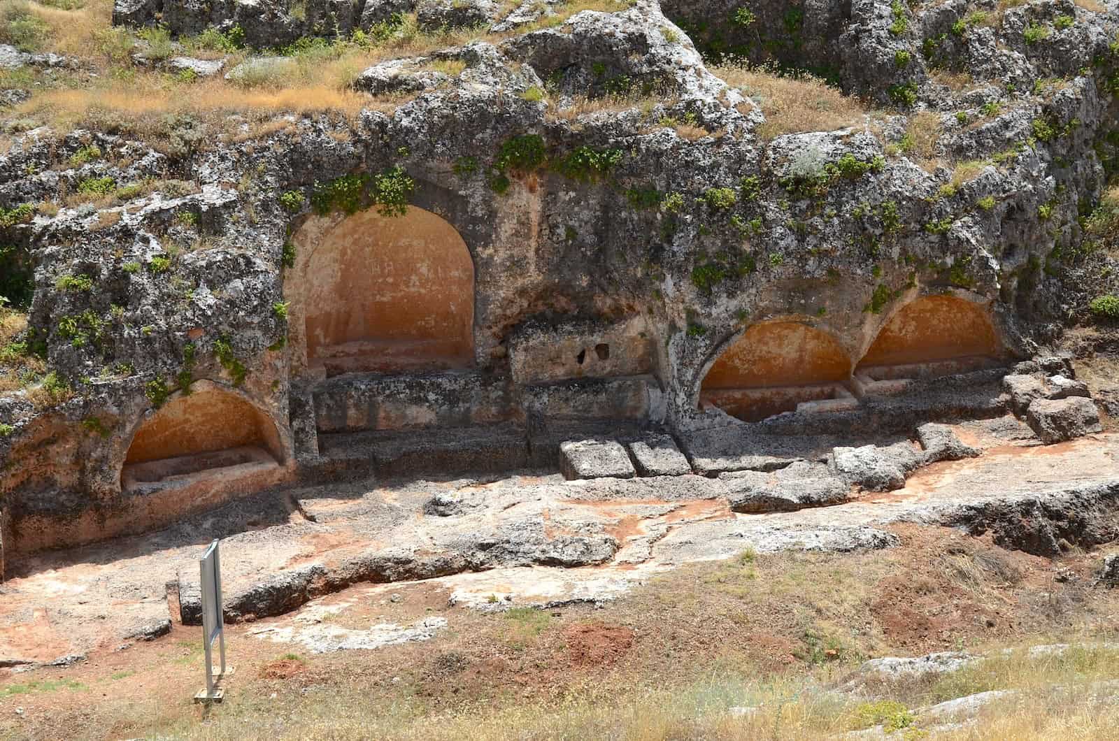 Niche graves with arcosolium in the necropolis at Perrhe Archaeological Site in Turkey