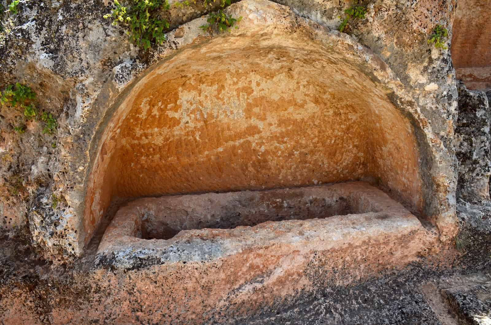 Niche grave with arcosolium in the necropolis at Perrhe Archaeological Site in Turkey