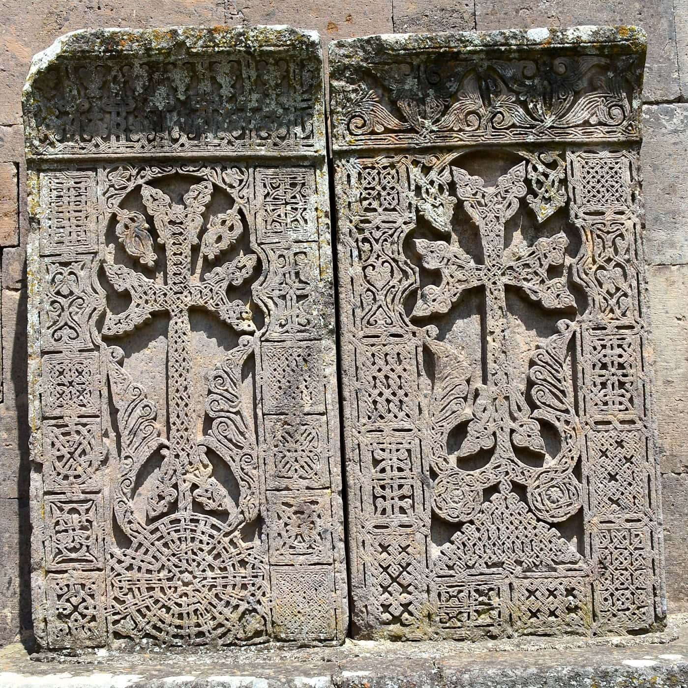 Khachkars made by Poghos at Goshavank in Dilijan National Park, Armenia