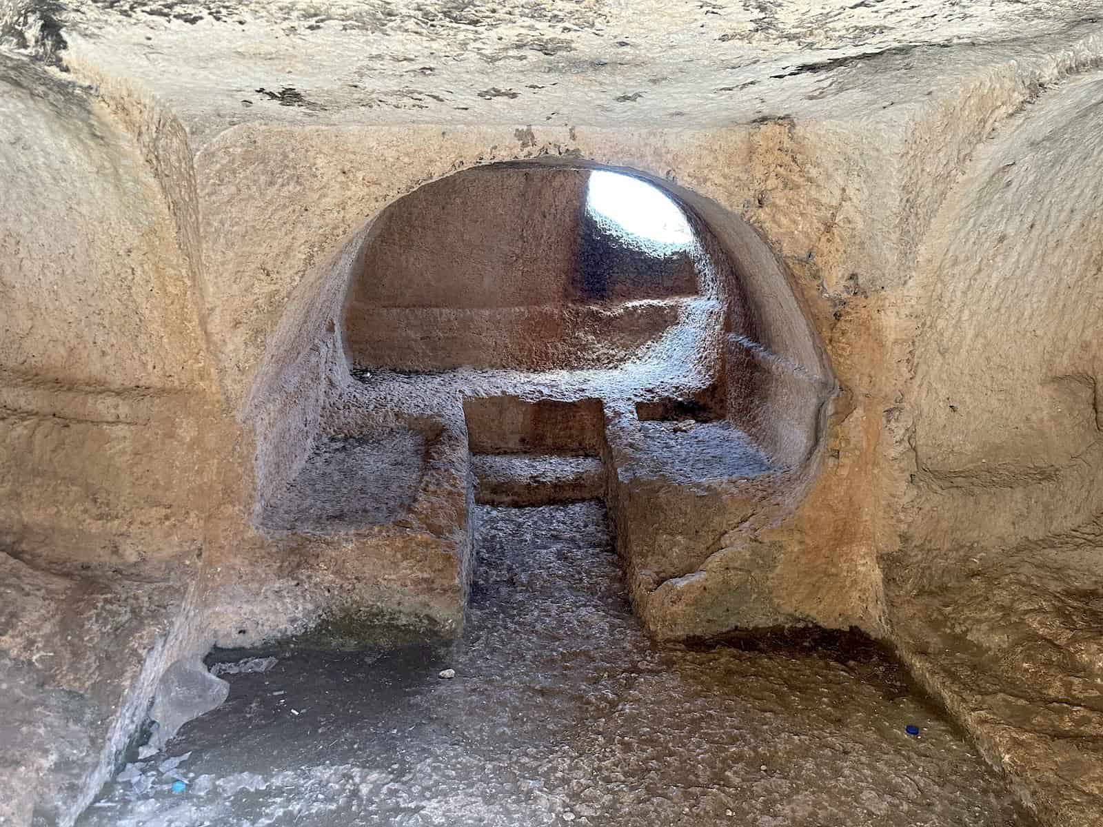 Arcosolium in a rock-cut chamber tomb in the necropolis