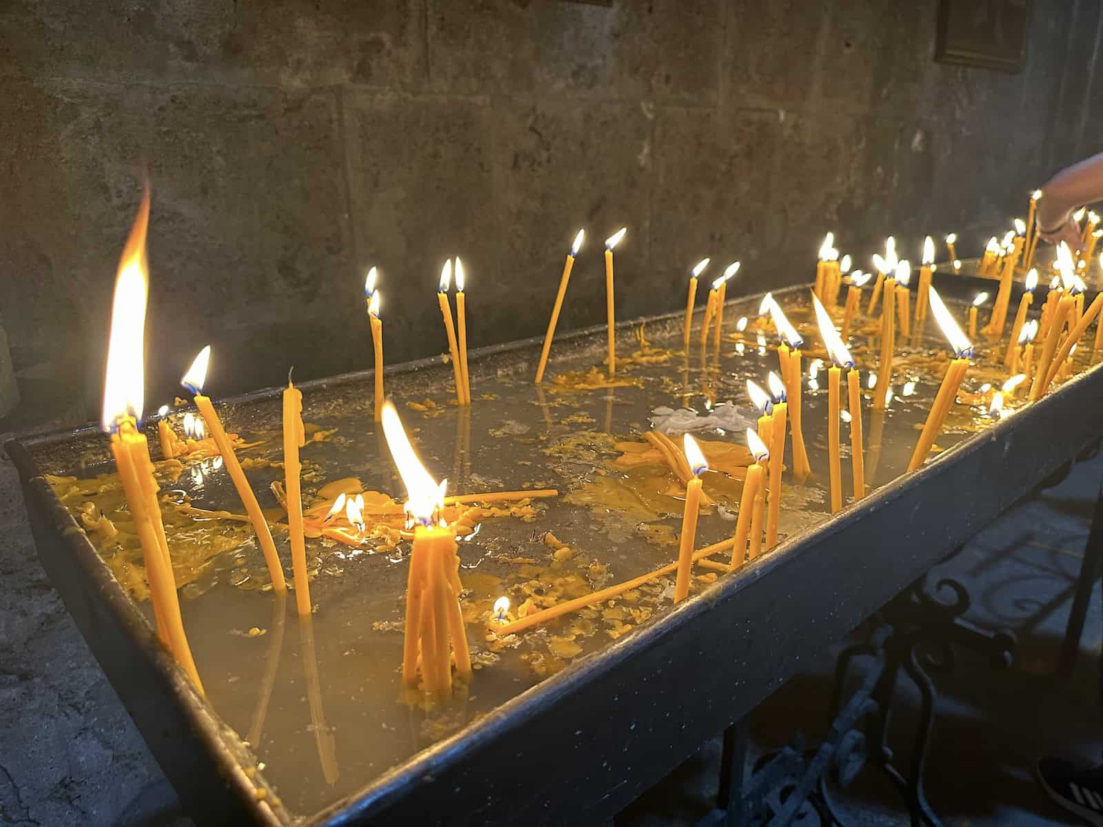 Candles in the Church of St. Gregory the Illuminator at Haghartsin Monastery