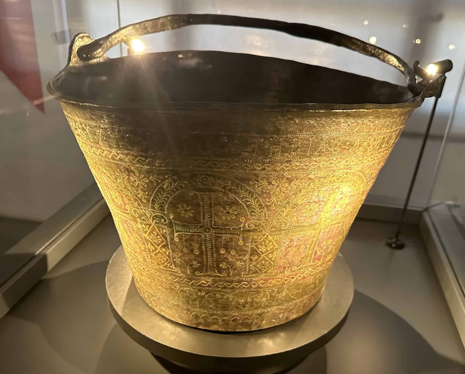 Bucket from Zerzevan Castle in the Gendarmerie Building at the Diyarbakır Archaeological Museum in Turkey