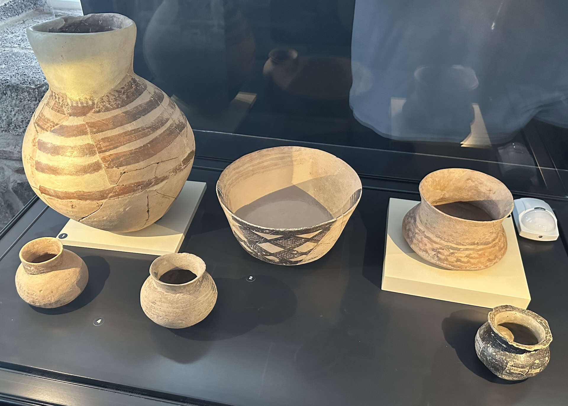 Halaf ceramics, 5800-5700 BC in Courthouse A at the Diyarbakır Archaeological Museum in Turkey