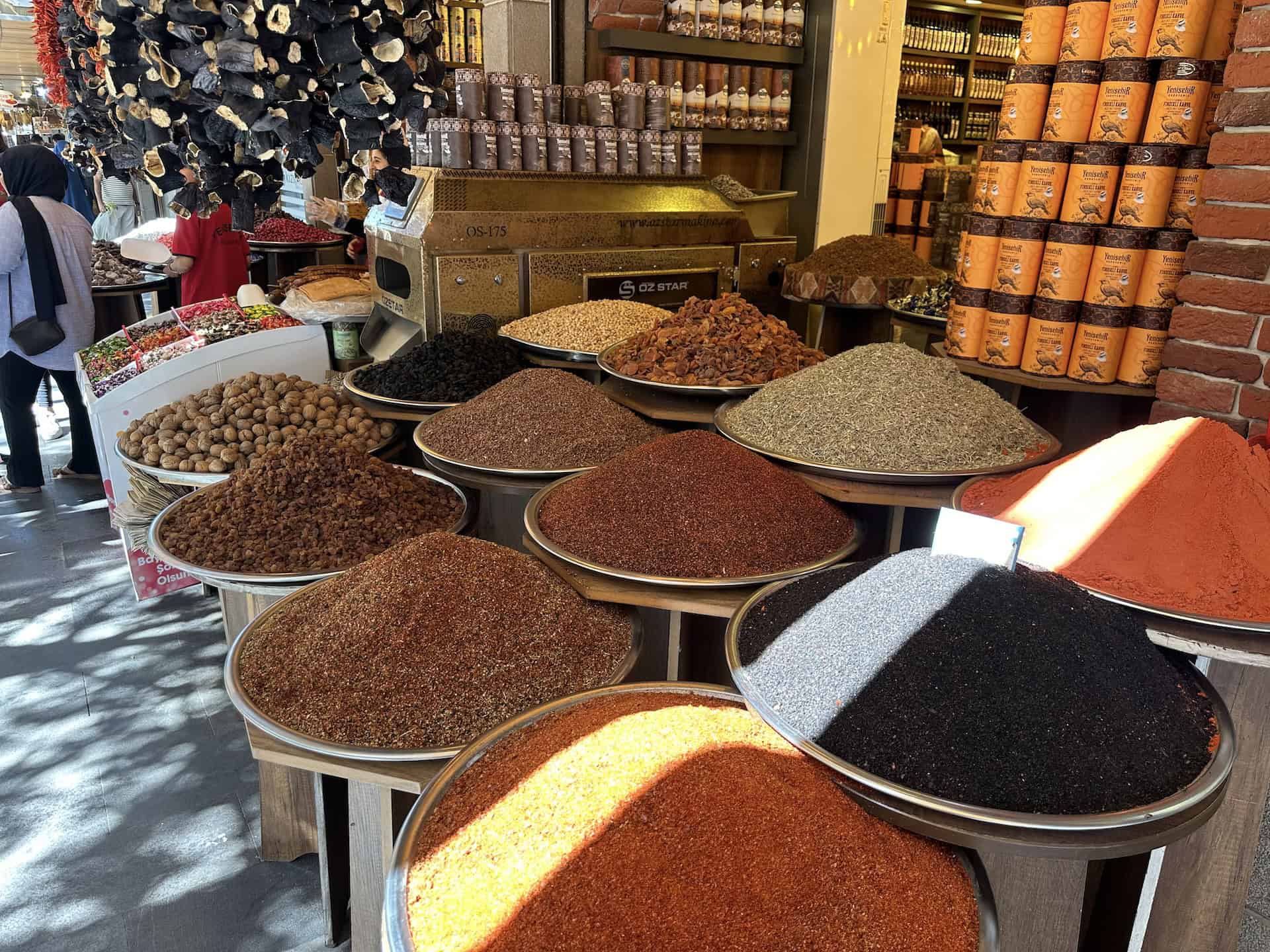 Spice shop on Gazi Street in Diyarbakır, Turkey