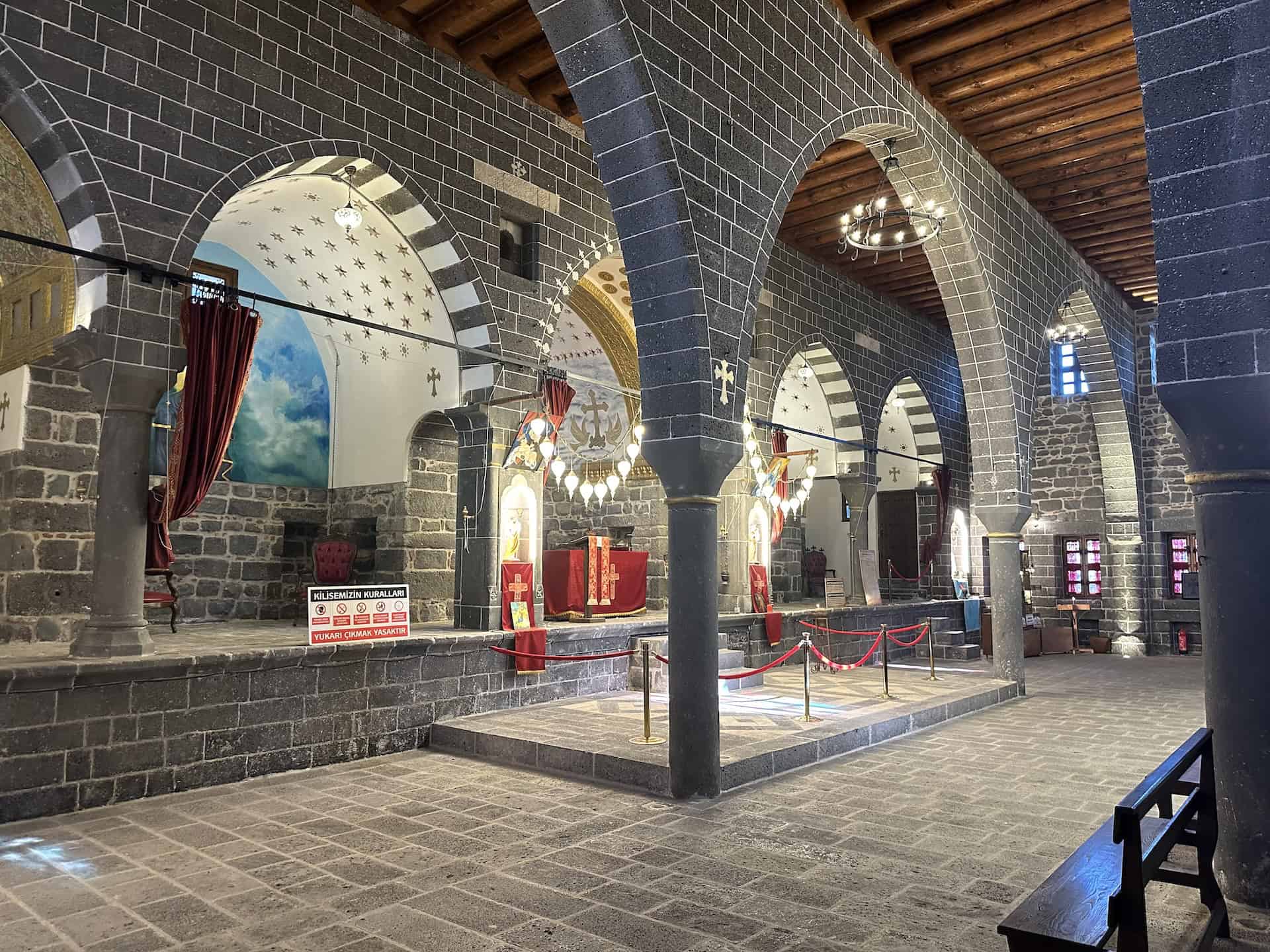 Nave of Mar Petyun Chaldean Catholic Church in Diyarbakır, Turkey