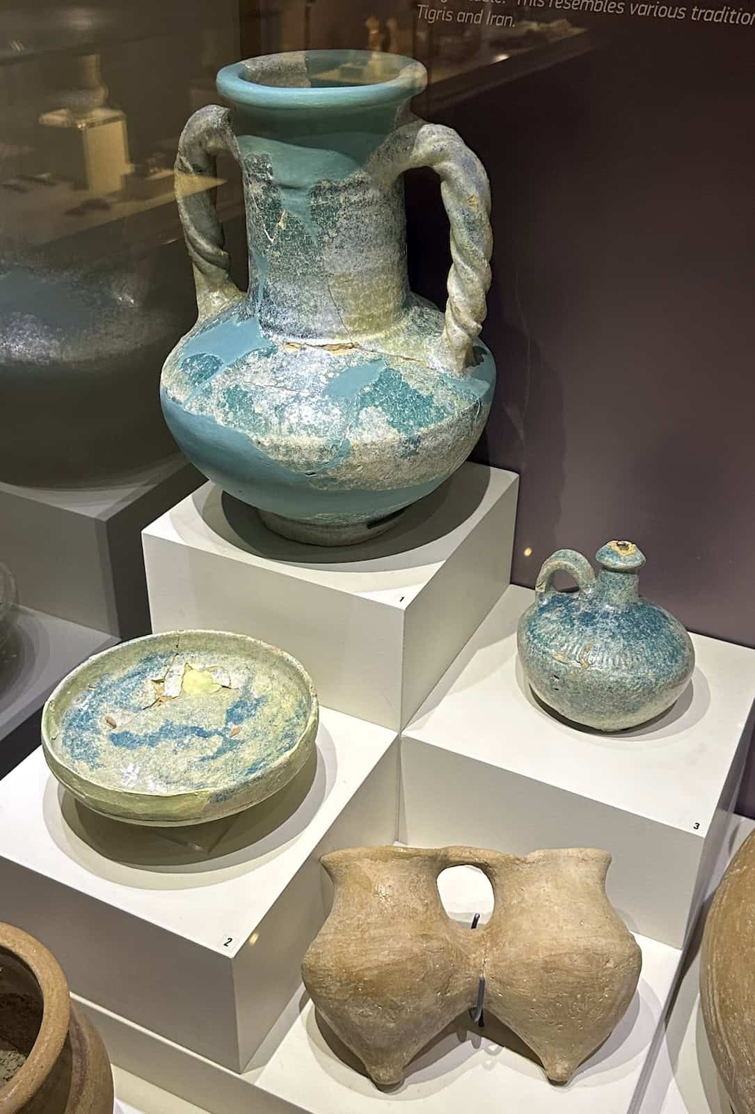 Terracotta flask, bowls and jugs, Gre Amer, Persian period at the Batman Museum in Batman, Turkey