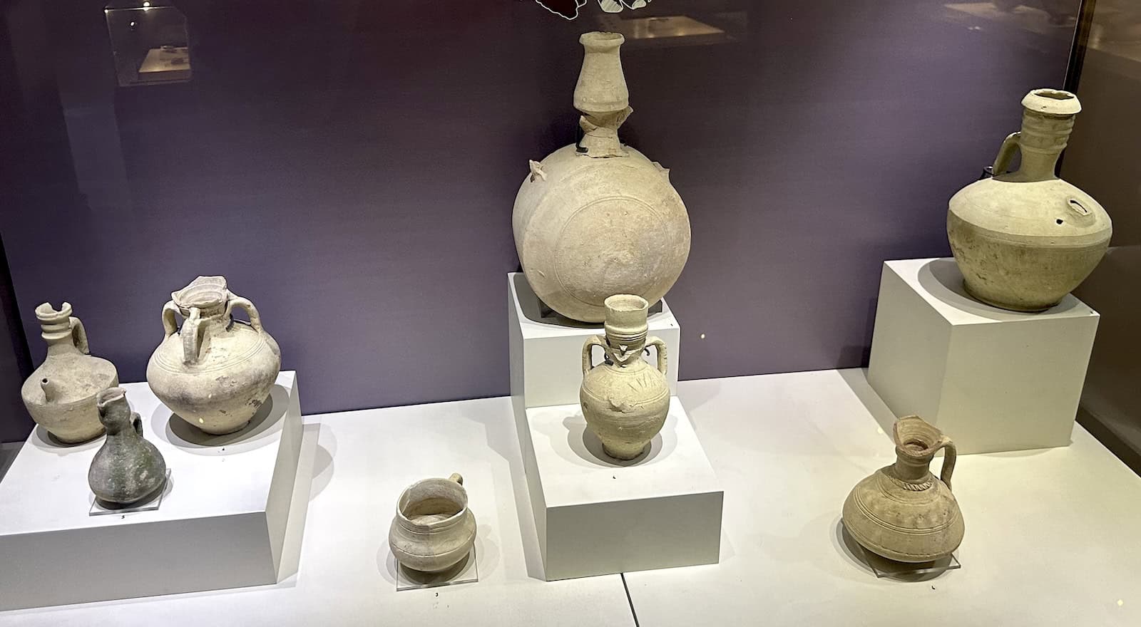 Unglazed ceramics in the Hasankeyf Hall at the Batman Museum in Batman, Turkey