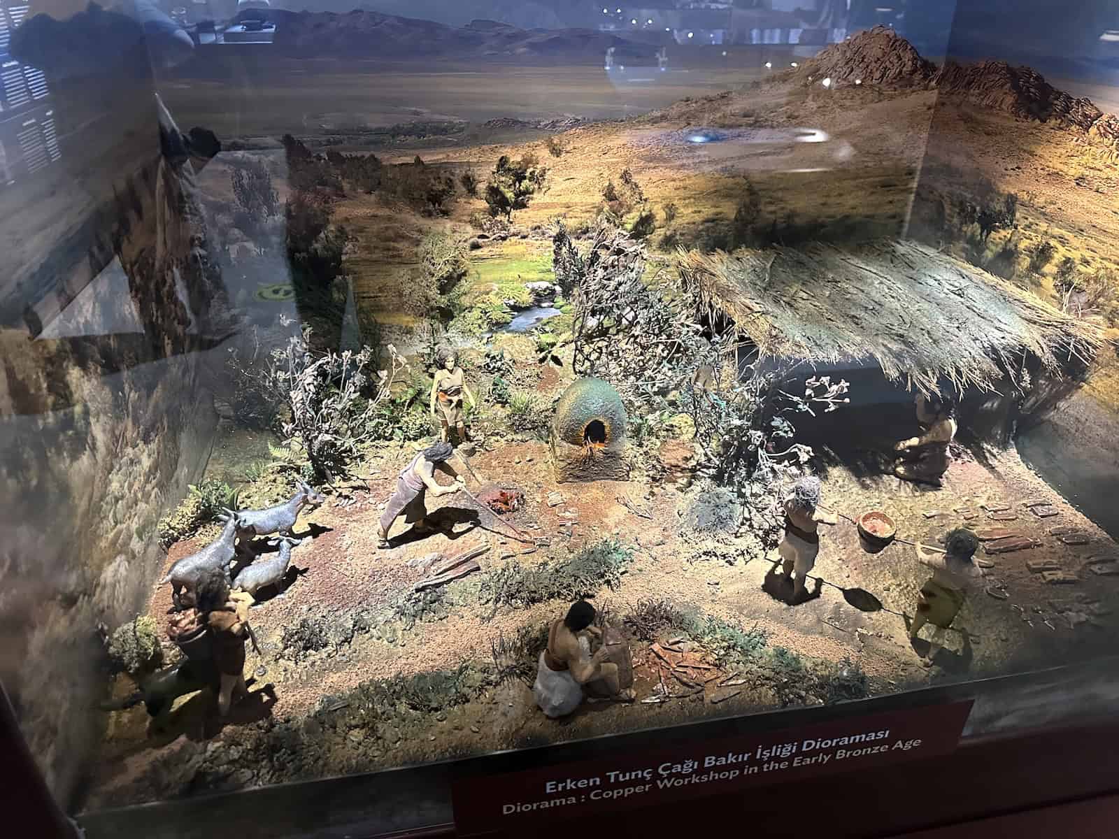 Model of a copper workshop in the Early Bronze Age at the Hasankeyf Museum in Turkey