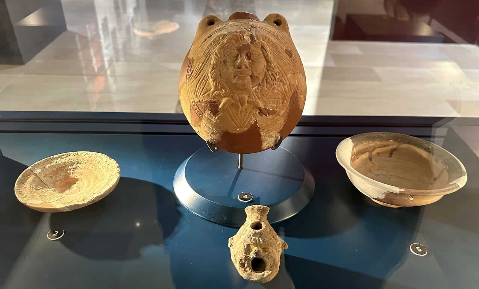 Oil lamp, terracotta, Gre Amer, Achaemenid period at the Hasankeyf Museum in Turkey