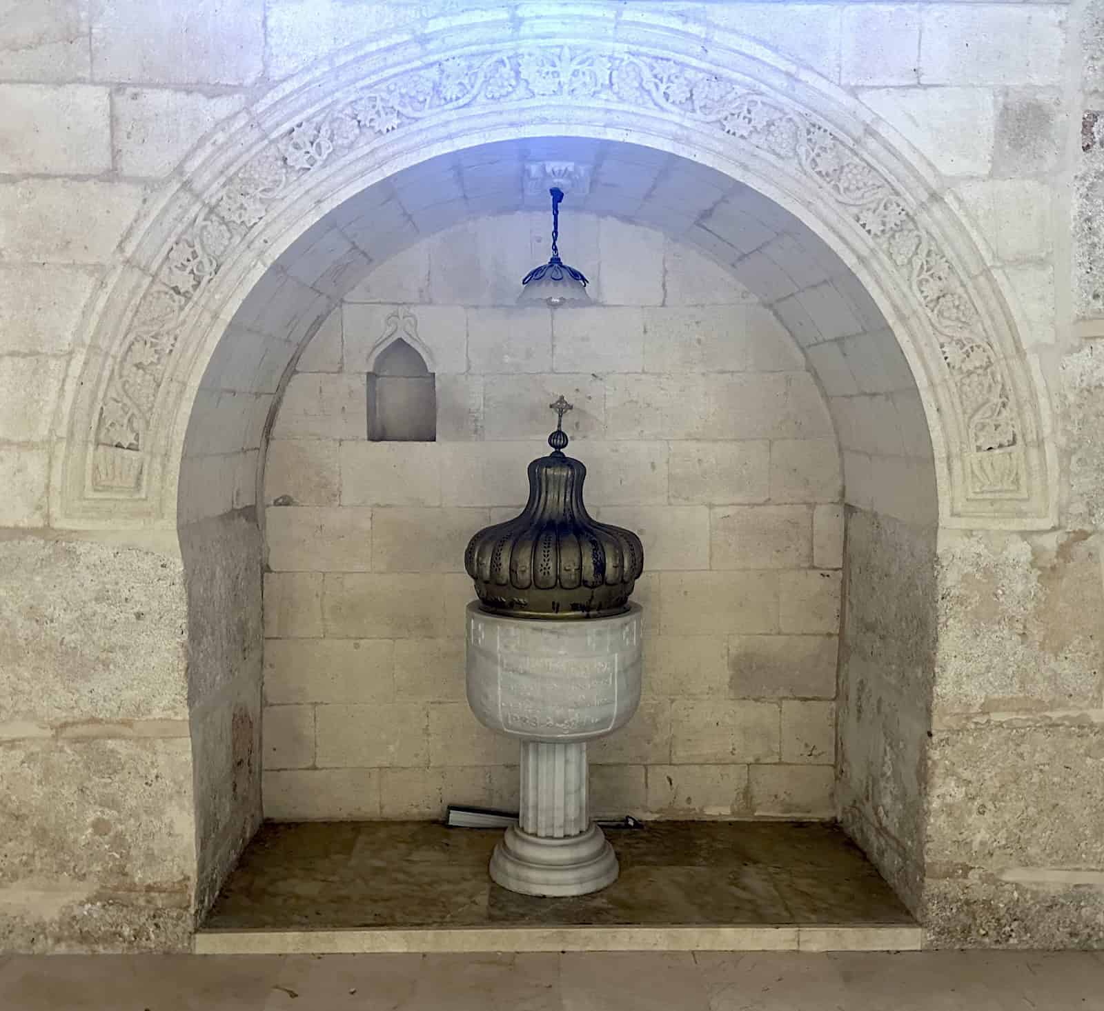 Baptismal font in the Great Church at the Mor Gabriel Monastery