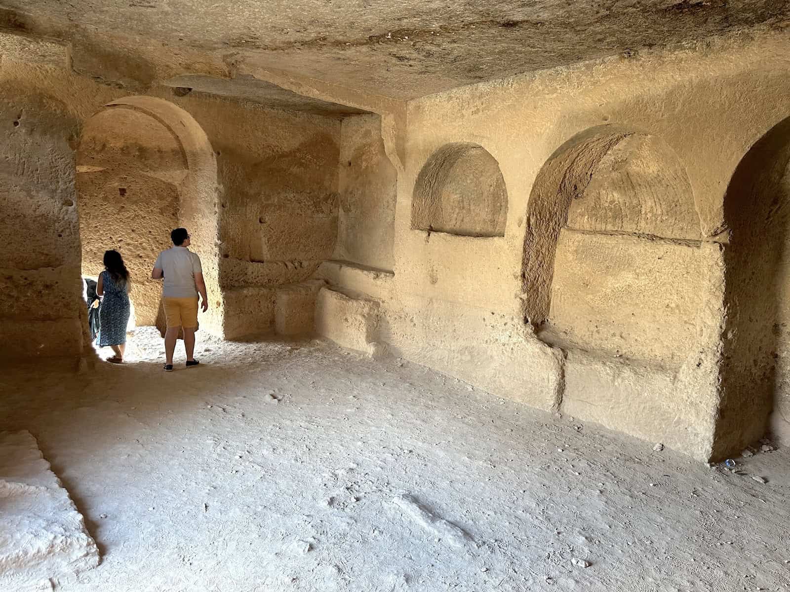 Inside a chamber tomb in the necropolis