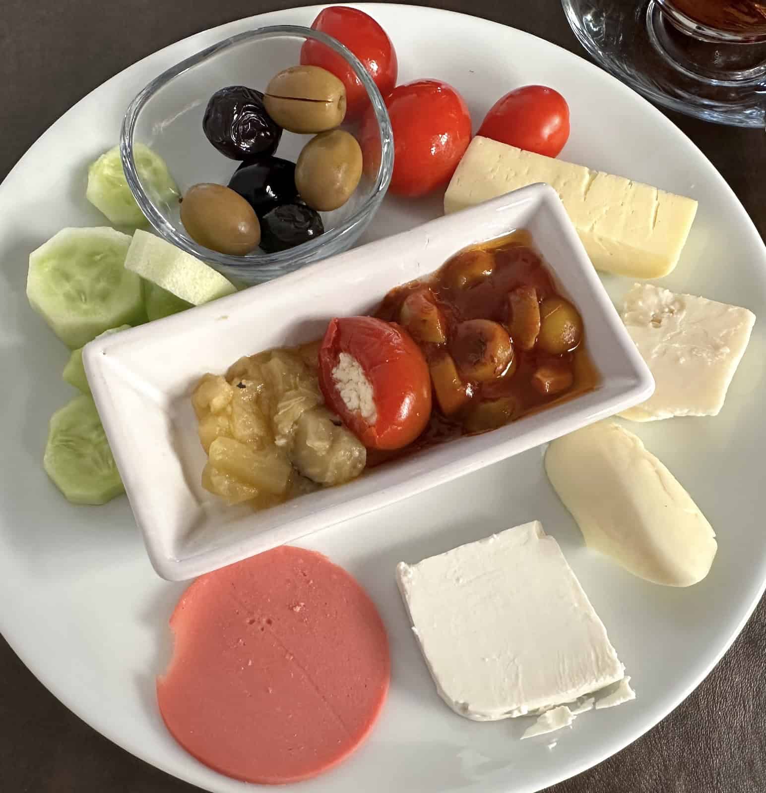 Breakfast plate at Zinciriye Hotel