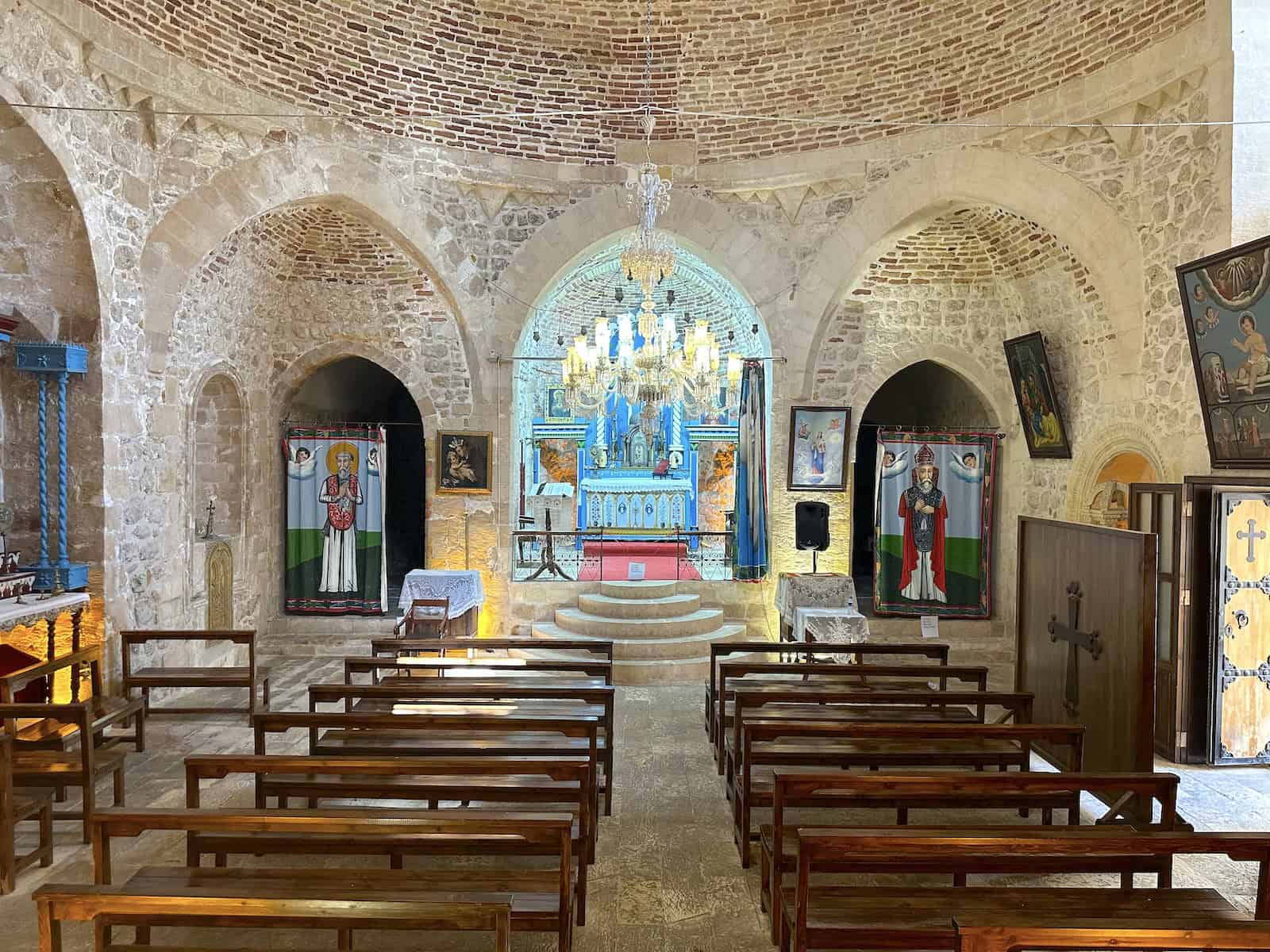 Nave of Mar Hırmız Chaldean Church in Mardin, Turkey