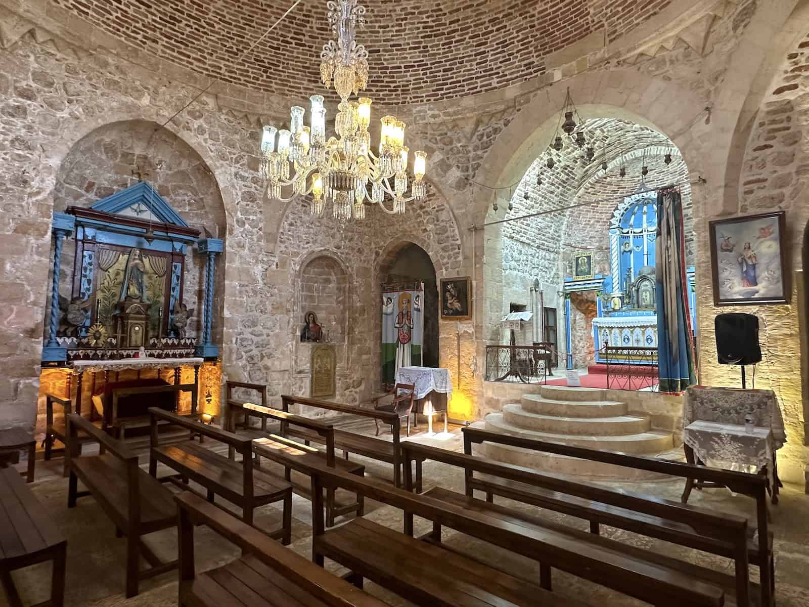 Nave of Mar Hırmız Chaldean Church in Mardin, Turkey