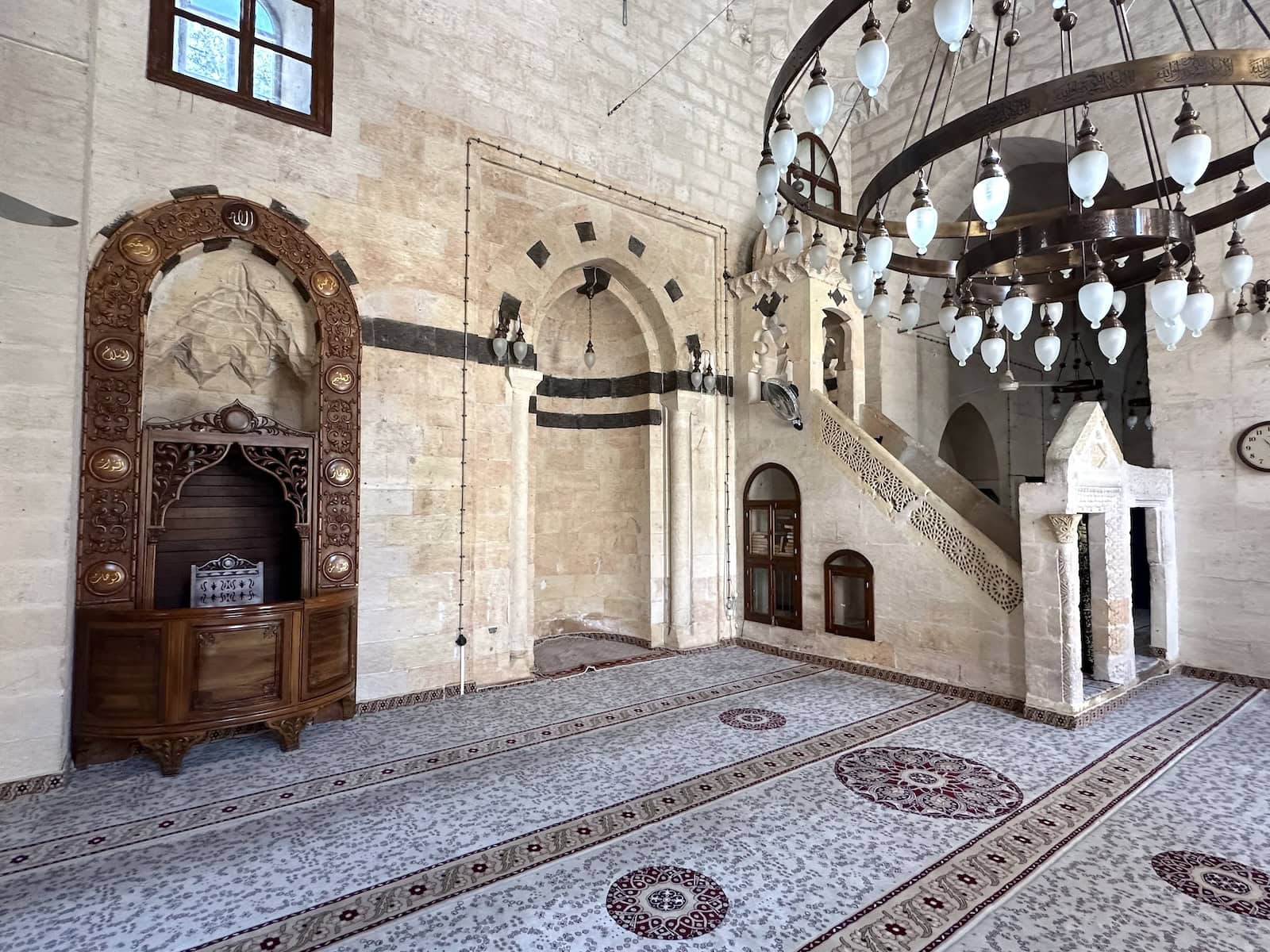 Prayer hall of the Latifiye Mosque in Mardin, Turkey