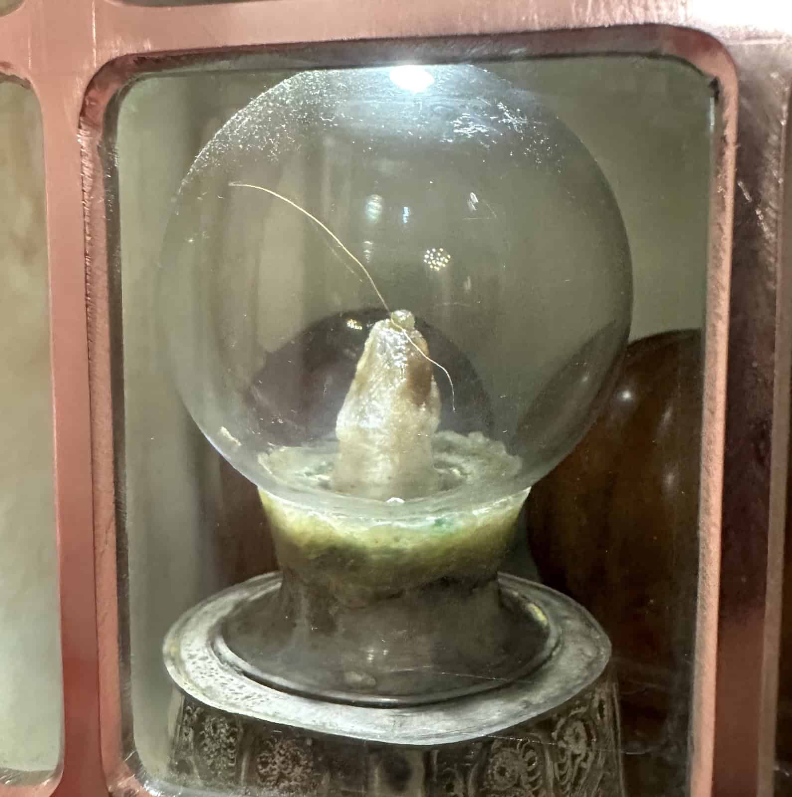 Hair from the beard of Prophet Muhammad in the prayer hall of the Grand Mosque of Mardin, Turkey