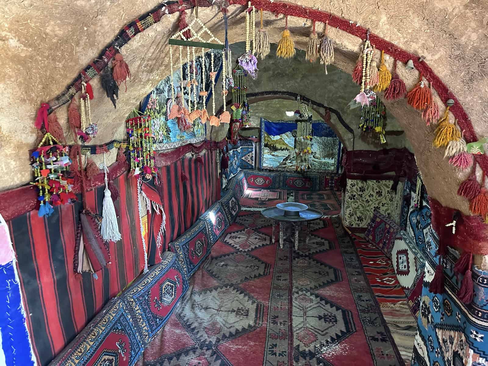 Inside a beehive house at Harran Culture House in Harran, Turkey