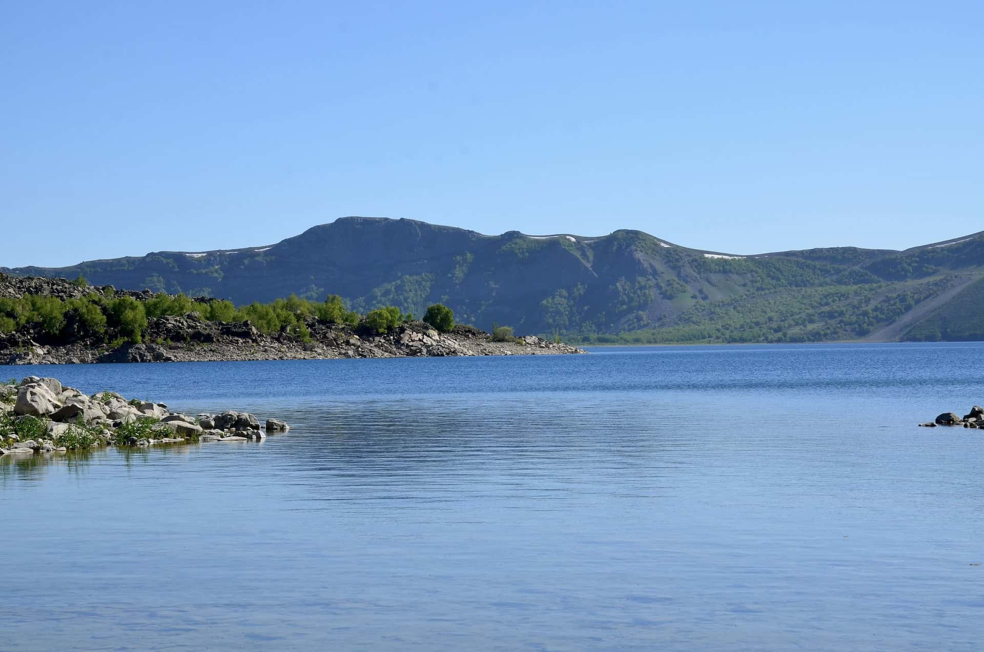 Lake Nemrut in the Nemrut Caldera in Turkey